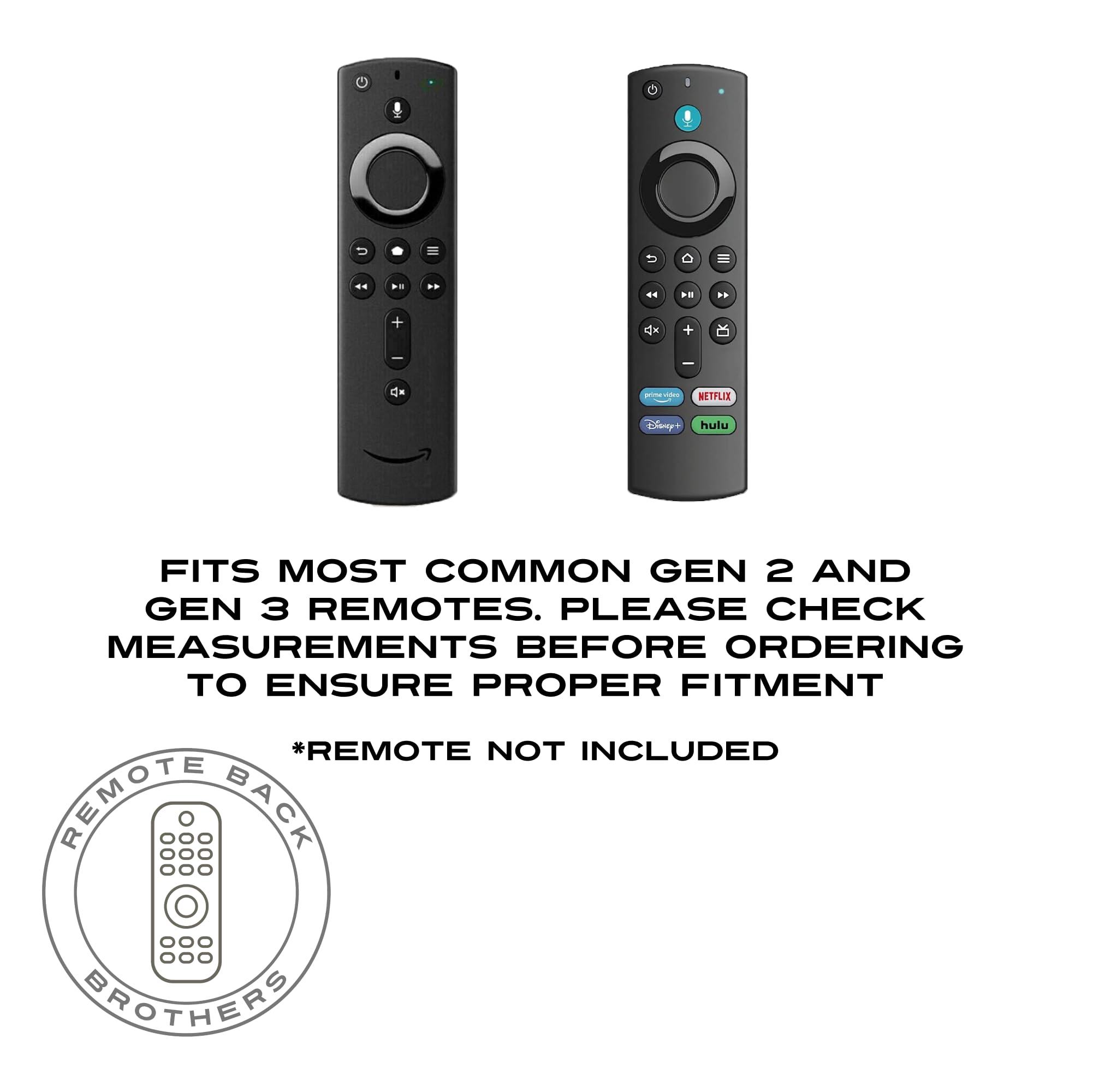 2 Pack Replacement Back Cover & Battery Cover for Fire TV Stick 4K/2nd/3rd Gen - Compatible with Alexa Voice Remote (2nd Gen) - Black - Perfect for Remote Protection & Easy Battery Access