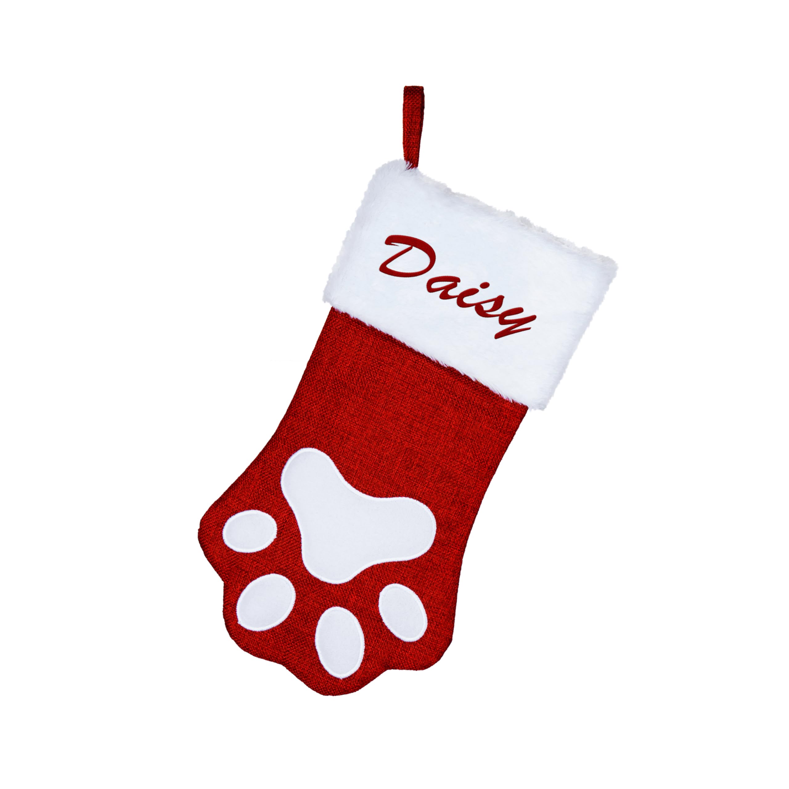 Personalized Christmas Stockings for Dogs & Cats - 7 Festive Designs & 6 Custom Fonts - Custom Pet Stockings for Xmas, Holiday Decor - Fireplace Mantel & Christmas Party Decoration with Paw Prints - Perfect for Pet Lovers & Family Holiday Celebrations