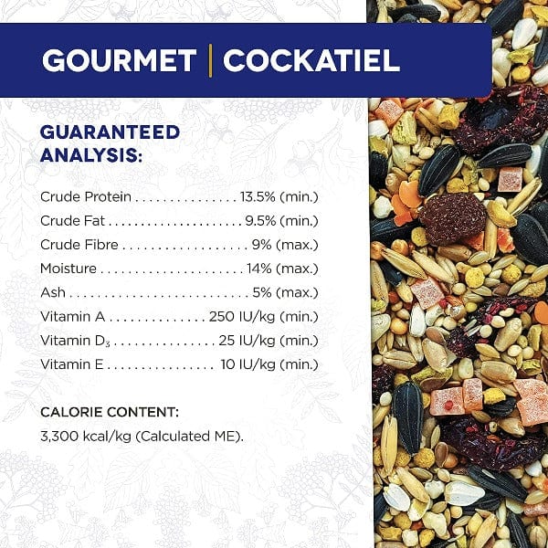 Premium Gourmet Seed Mix for Cockatiels - Nutrient-Rich Bird Food for Parrots & Small Birds - Perfect for Daily Feeding & Training Treats