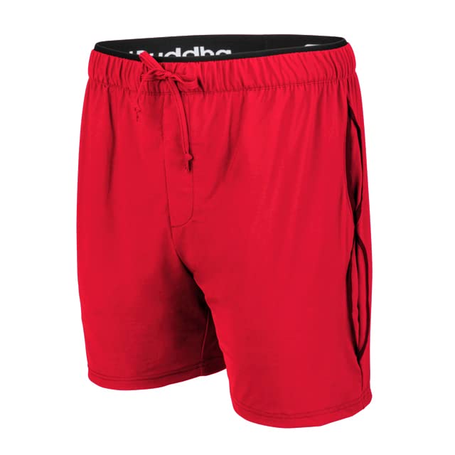 Brutal Buddha Athletic Shorts for Men - 4-Way Stretch Yoga Workout Shorts with Compression Liner - Premium Performance Activewear for Gym, Running & Training
