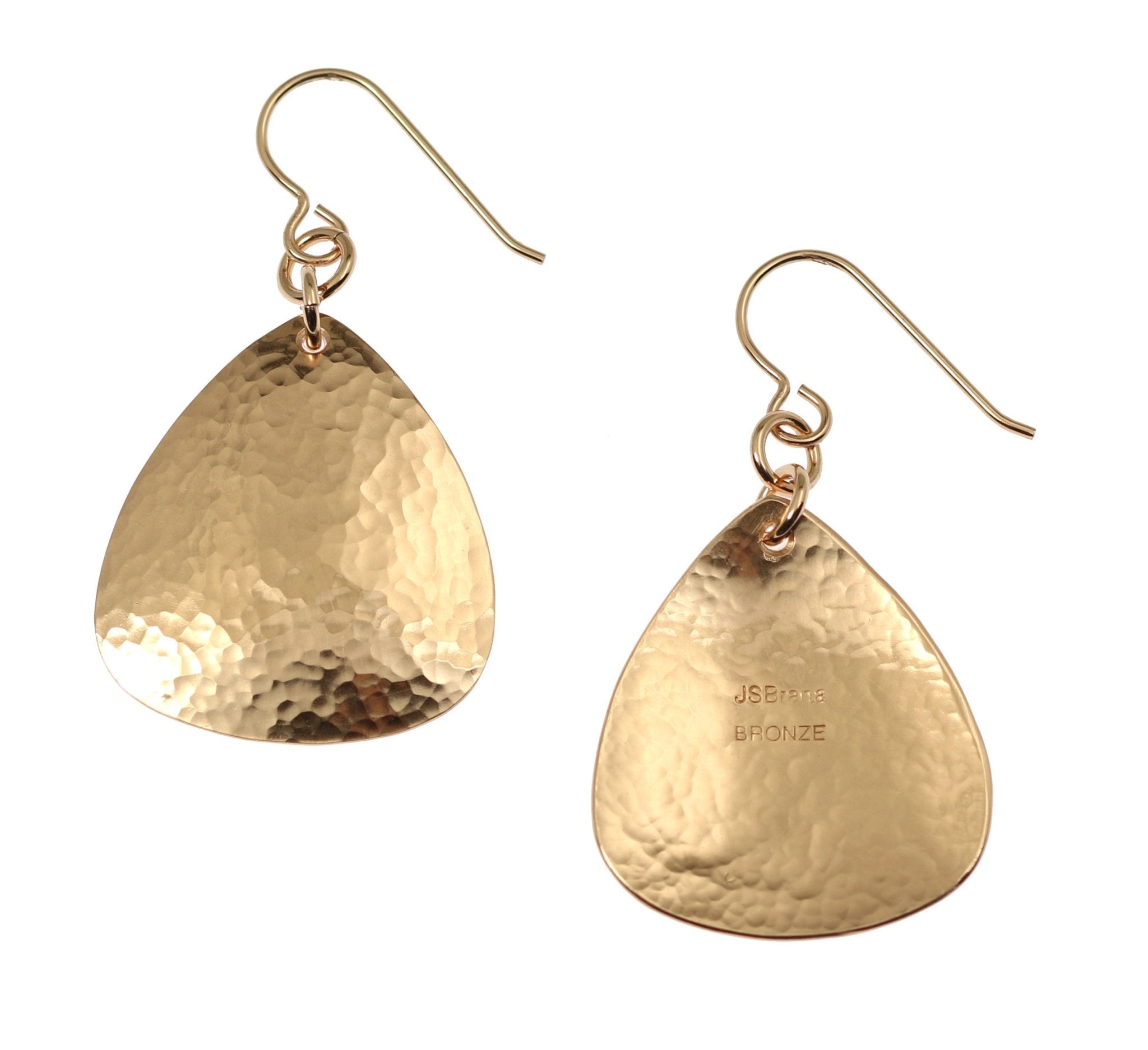 Hammered Bronze Triangular Earrings for Women - Boho Chic Dangle Earrings for Everyday Wear & Special Occasions
