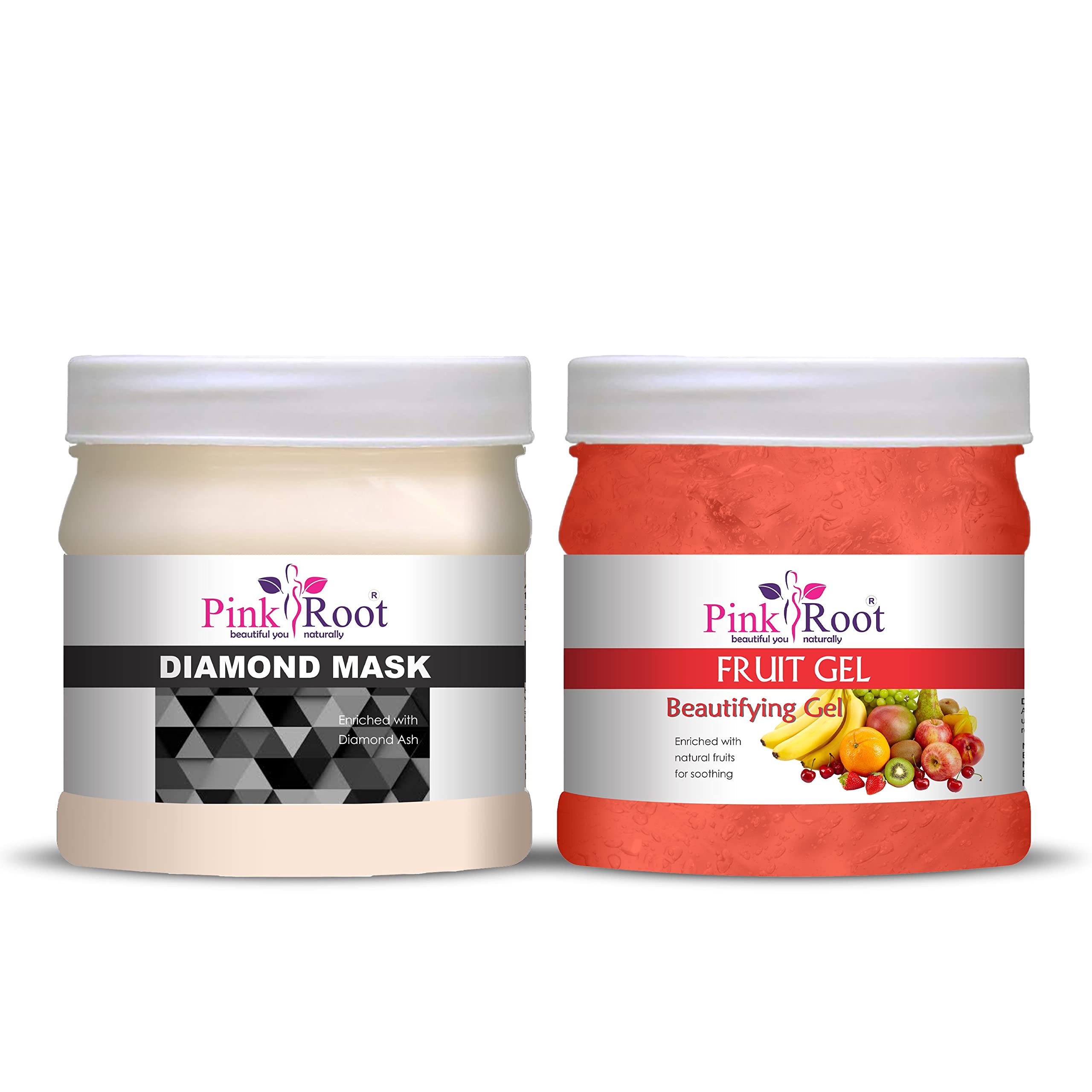 Pink Root Diamond Mask 500g with Fruit Gel 500g - Brightening & Hydrating Face Mask for Glowing Skin | Spa & Home Skincare Treatment