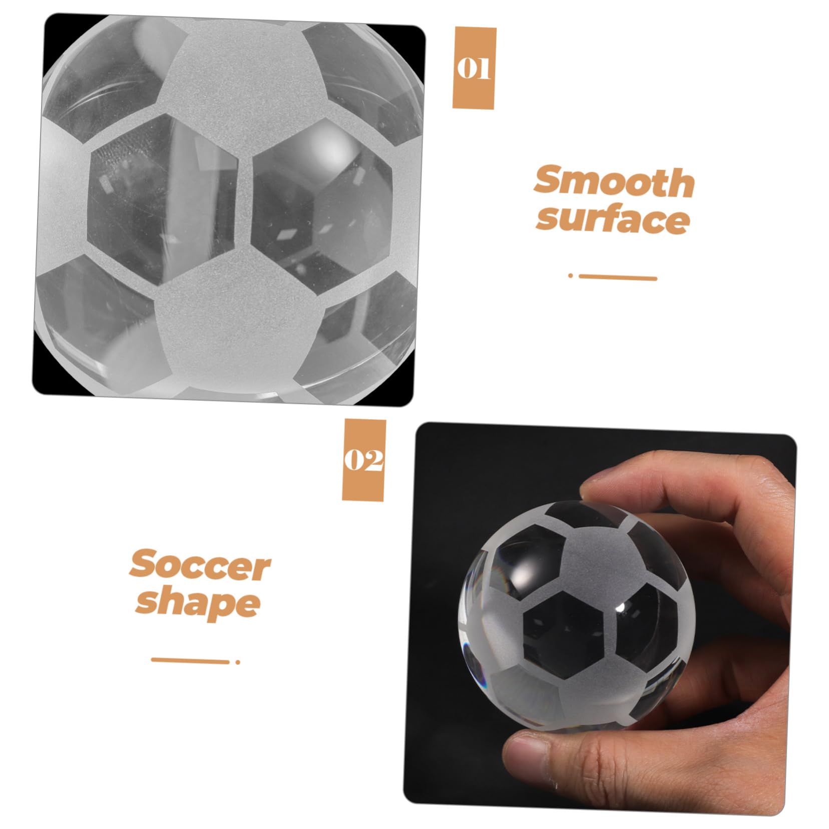 BIUDECO Crystal Football Desk Ornament - Handcrafted Soccer Ball Crystal Decor for Office, Home, and Gifts - Perfect for Sports Fans, Collectors, and Home Decoration
