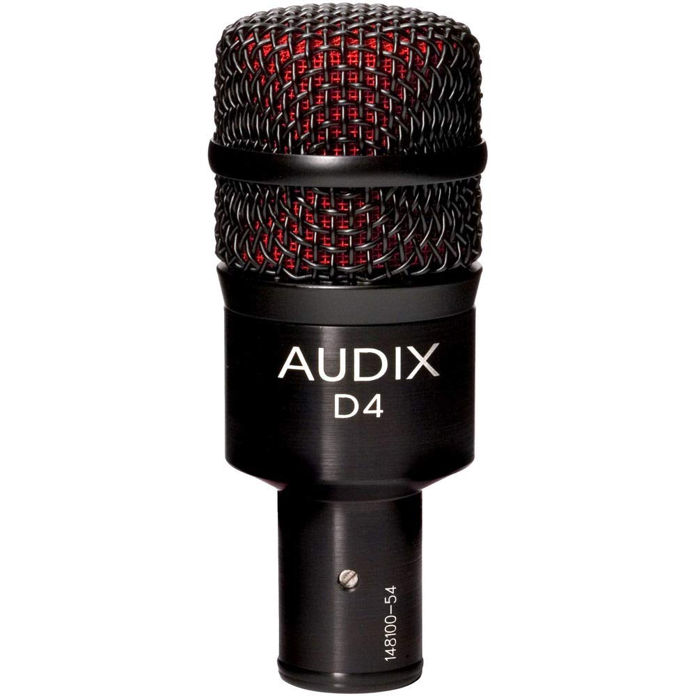 Audix D4 Dynamic Instrument Microphone - Professional Studio & Live Performance Mic with 1 Year Warranty - Perfect for Guitar Amps, Drums & Brass Instruments