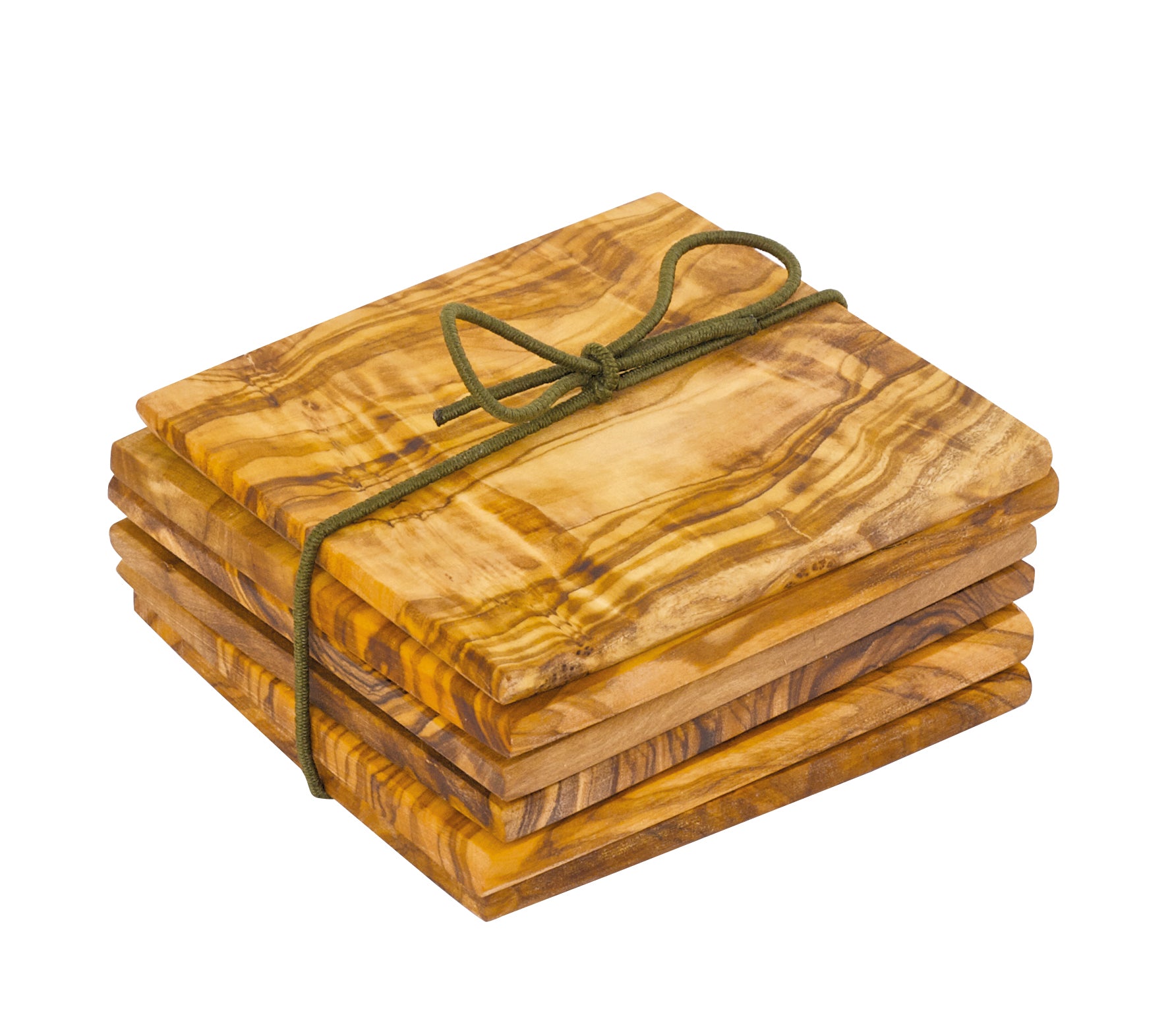 6-Piece Olive Wood Coaster Set - Natural, Durable & Absorbent Drink Coasters for Coffee, Wine & Hot Beverages - Perfect for Home, Office & Gifts