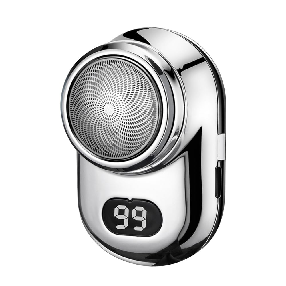 Mini Electric Shaver with Digital Display - Rechargeable Travel Razor for Men, Home & Office Use