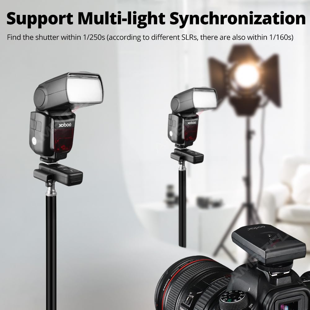 Godox CT-16 Wireless Flash Trigger Kit (1 Transmitter + 2 Receivers) for Canon Nikon Sony Pentax DSLR Cameras - Perfect for Studio Photography, Wedding & Event Shooting