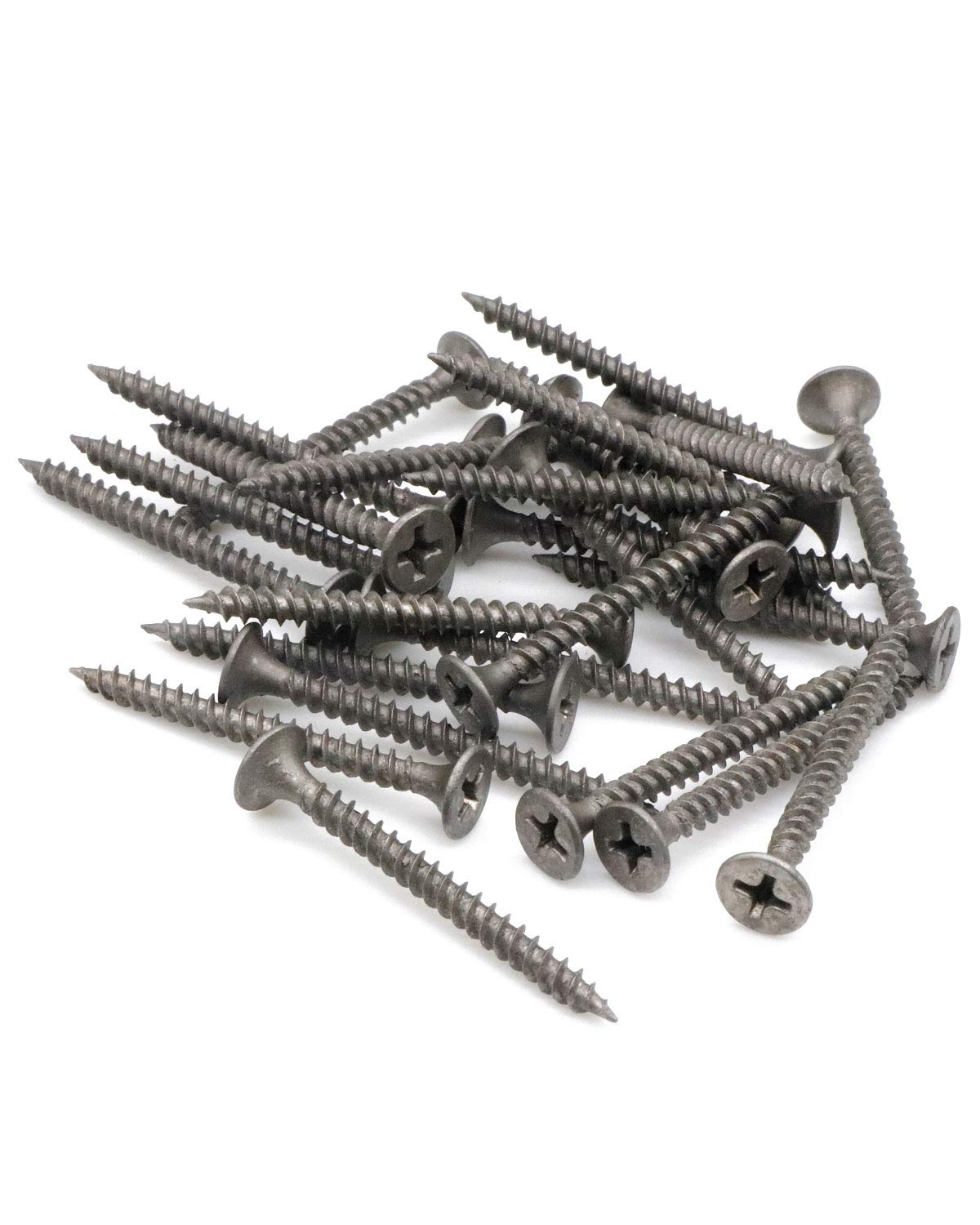100PCS #6 x 1-1/2 Inch Flat Head Phillips Drywall Screws - Fine Thread, Gray Phosphate Coating - Self-Tapping for Metal, Sheetrock & Wood - Indoor & Outdoor Use - Perfect for Hanging Drywall, Installing Cabinets & DIY Home Projects