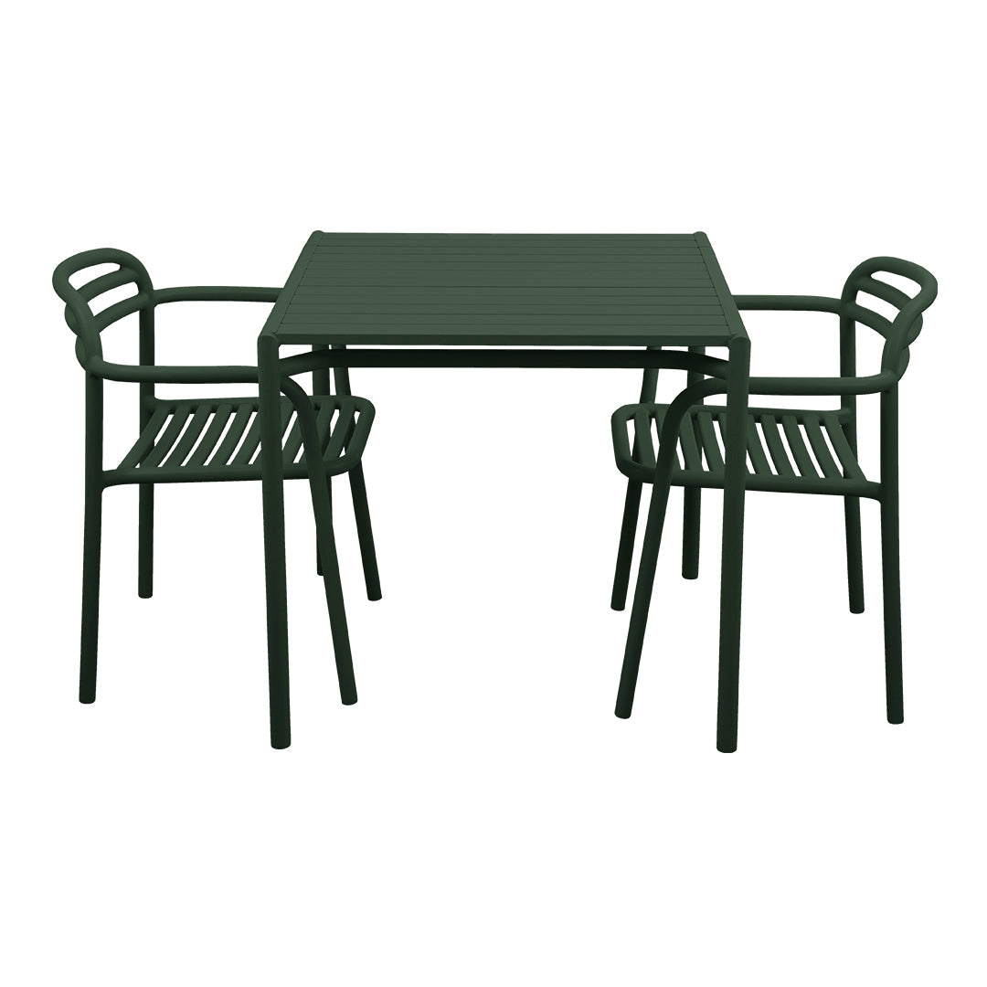 Modern Bliss Square Dining Table Set with 4 Armchairs - Perfect for Small Spaces, Kitchen, Breakfast Nook & Apartment Dining