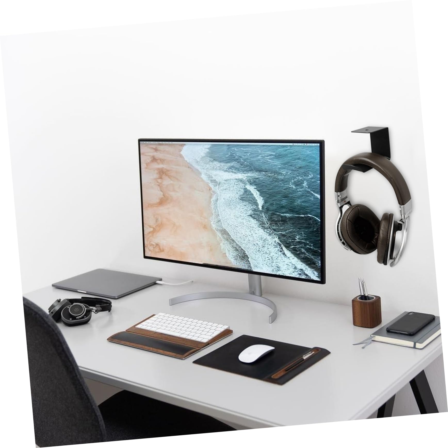 PRETYZOOM Stylish Headphone Hanger Hook - Under Desk Headset Holder for Computer, Purse & Bag Accessories - Perfect for Office, Home Desk & Gaming Setup Organization