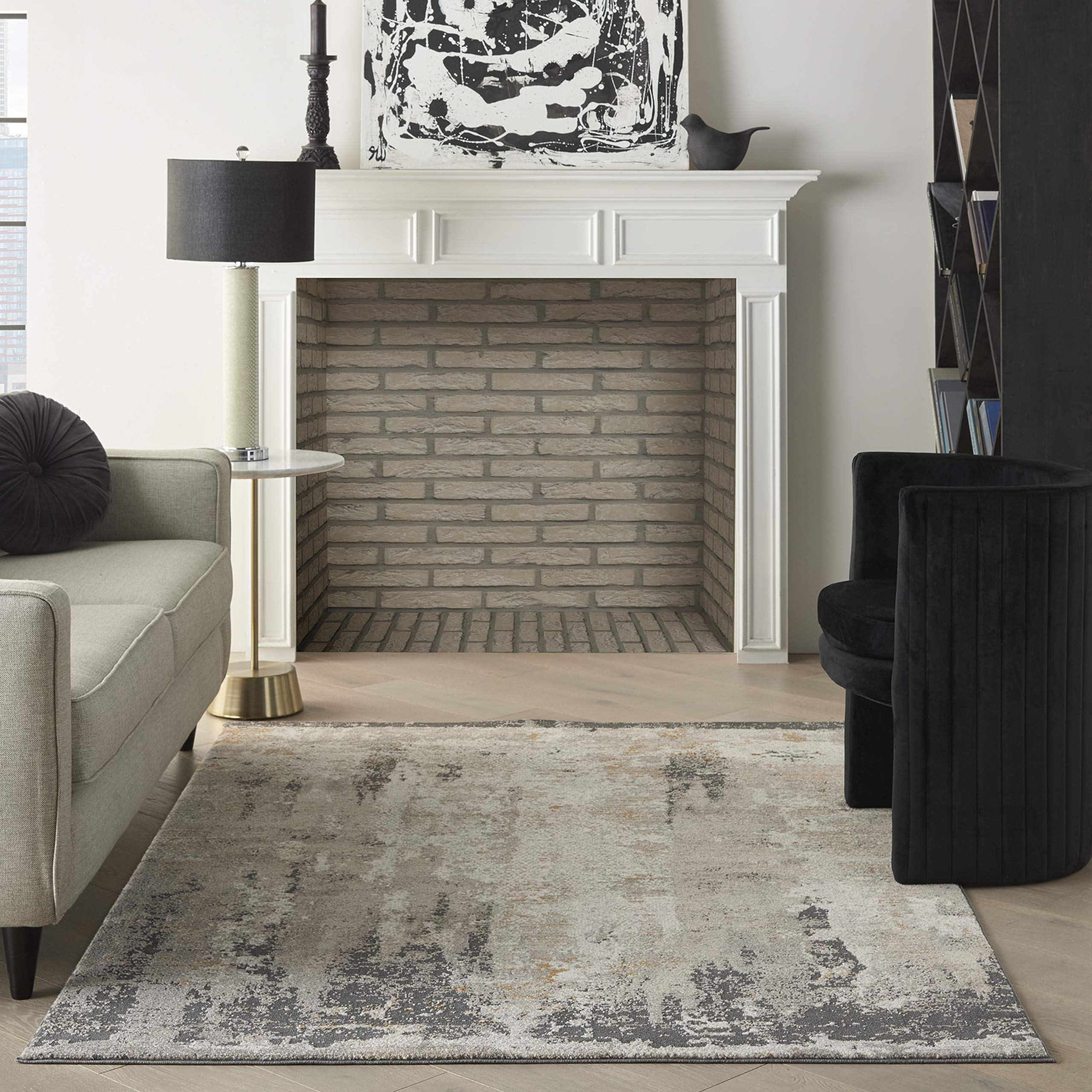 Nourison Ludlow Modern Cream Grey 5'3