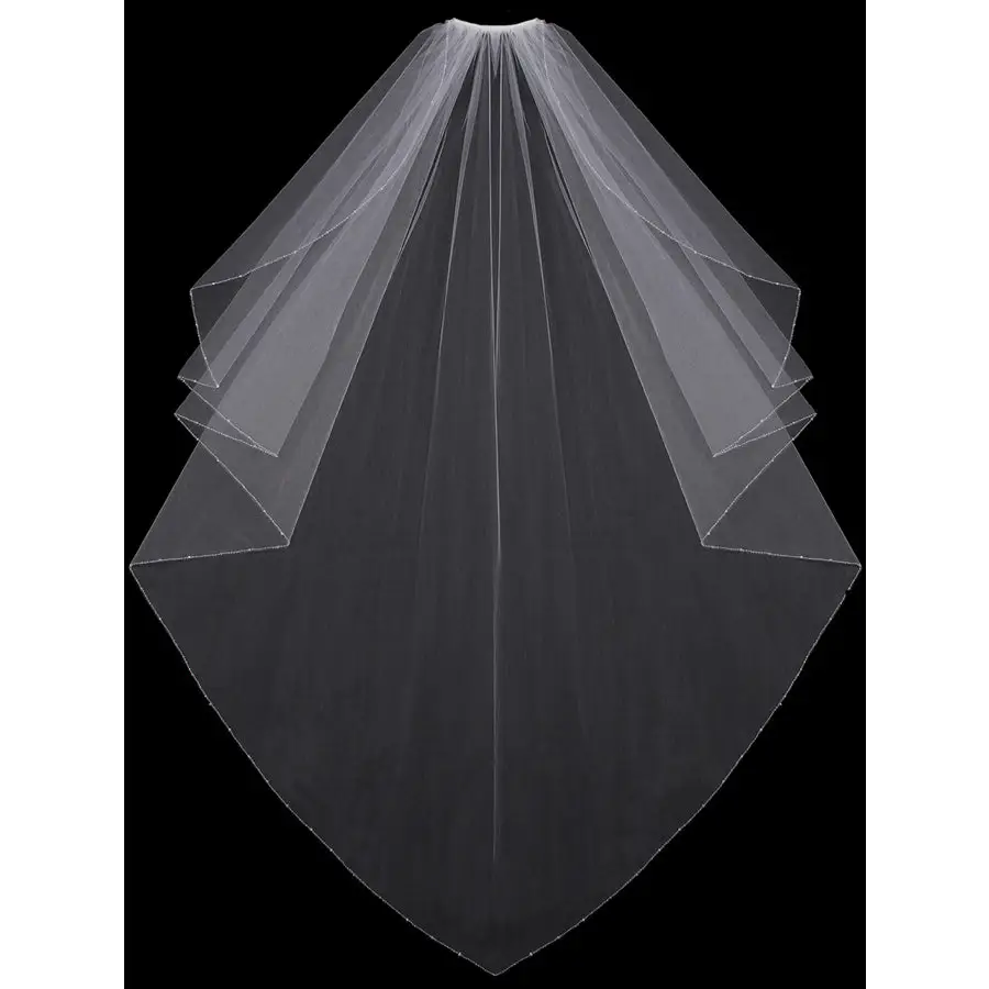 201CF Angel Cut Bridal Veil - Elegant Wedding Veil with Scalloped Lace Edging | Perfect for Church Ceremonies, Beach Weddings & Bridal Portraits