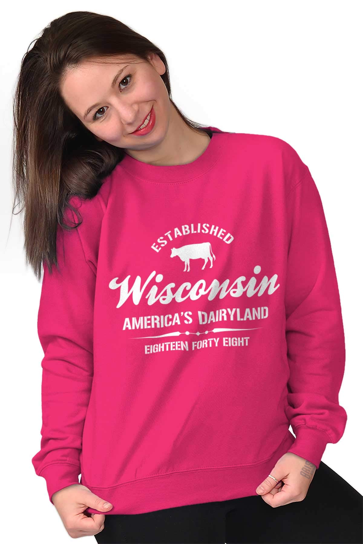 Classic Teaze Wisconsin America's Dairyland State Sweatshirt for Men & Women - Comfortable Unisex Pullover for College, Travel & Casual Wear