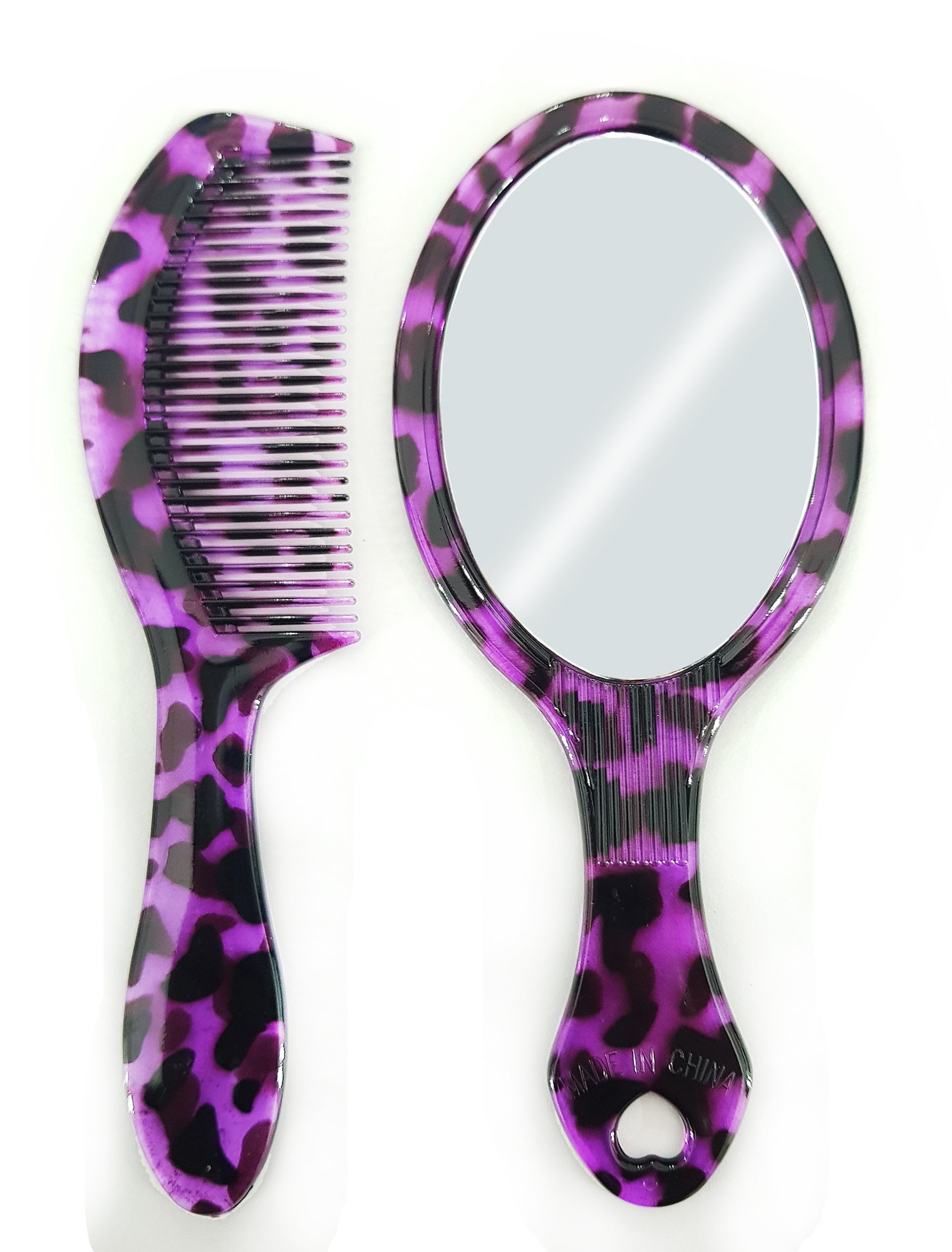 Girls Hair Comb with Mirror - Portable Makeup Mirror for Women, Includes Free Hair Cutting Scissors - Perfect for Travel, Salon & Home Styling