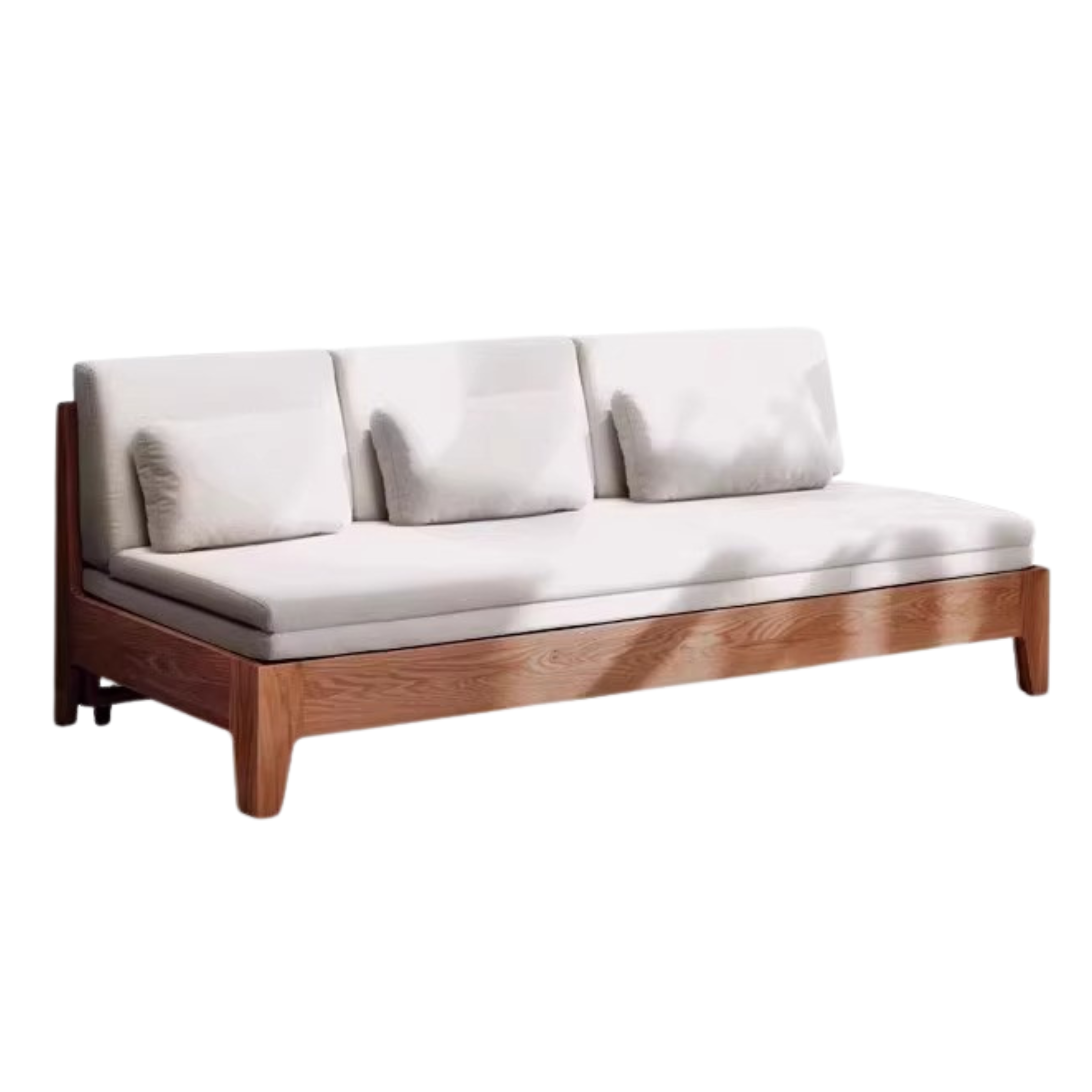 76.7х30-53.9х29.1 inch / 195х76.5-137.4х74сm / Walnut color- gravel white / fabric ordinary cushion sofa bed
