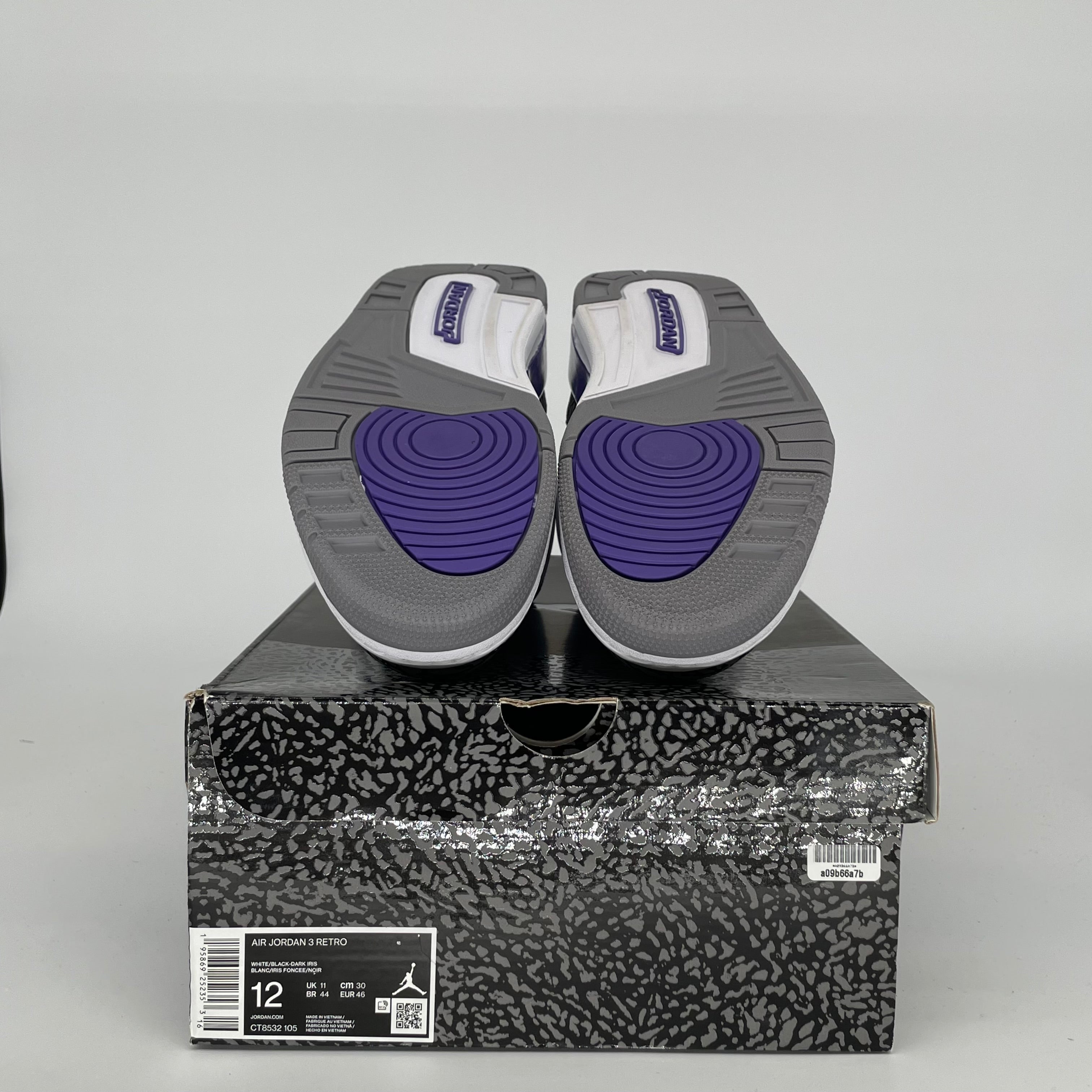AIR JORDAN 3 DARK IRIS Men's Basketball Shoes - Size 12 (CT8532-105) | Retro Sneakers for Sports, Streetwear & Casual Wear