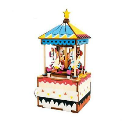 3D Wooden Puzzle Music Box - Merry Go Round DIY Kit for Adults & Kids - Handmade Wood Craft Gift for Birthday, Christmas - Perfect for Home Decor, Relaxation & Collectibles