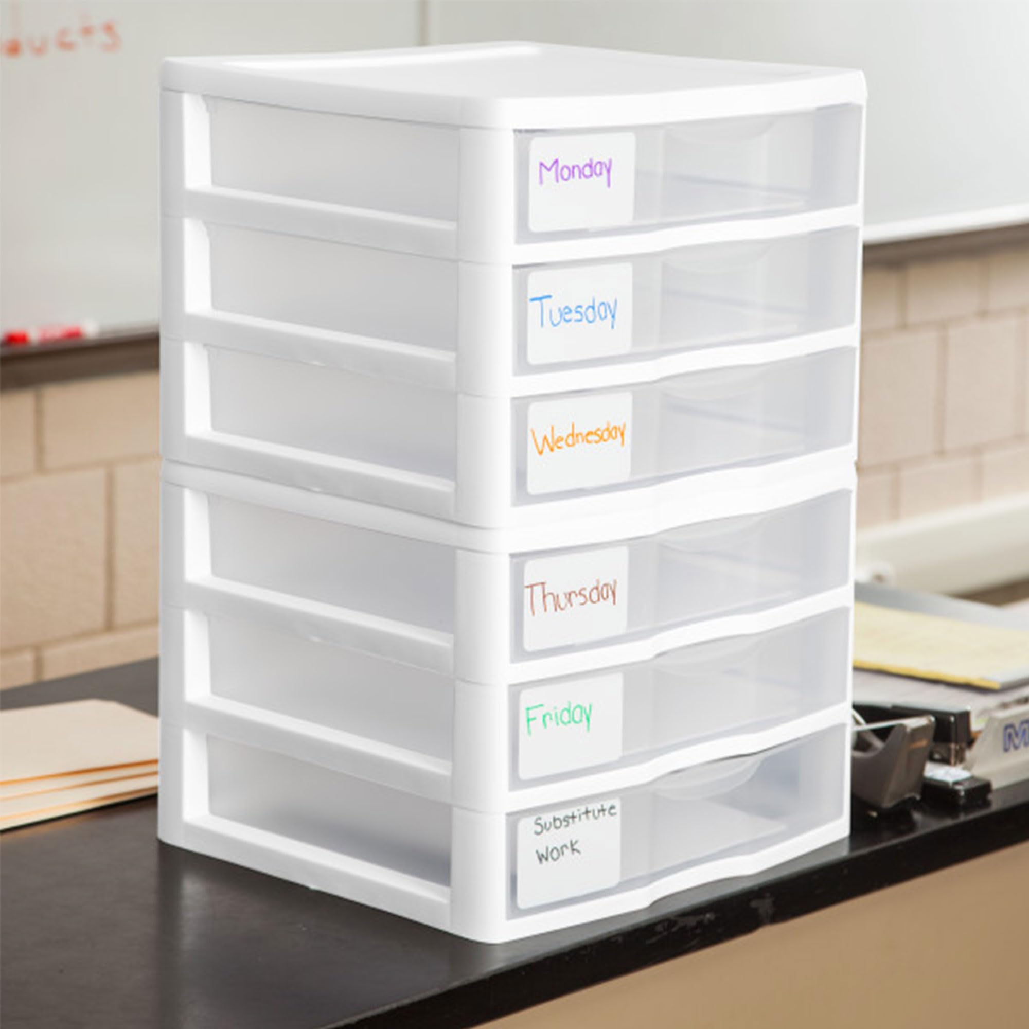 Sterilite 9-Pack 3 Drawer Plastic Storage Organizer - Small White Bins & Drawers for Home, Office, Closet Organization | Space-Saving Storage Solution