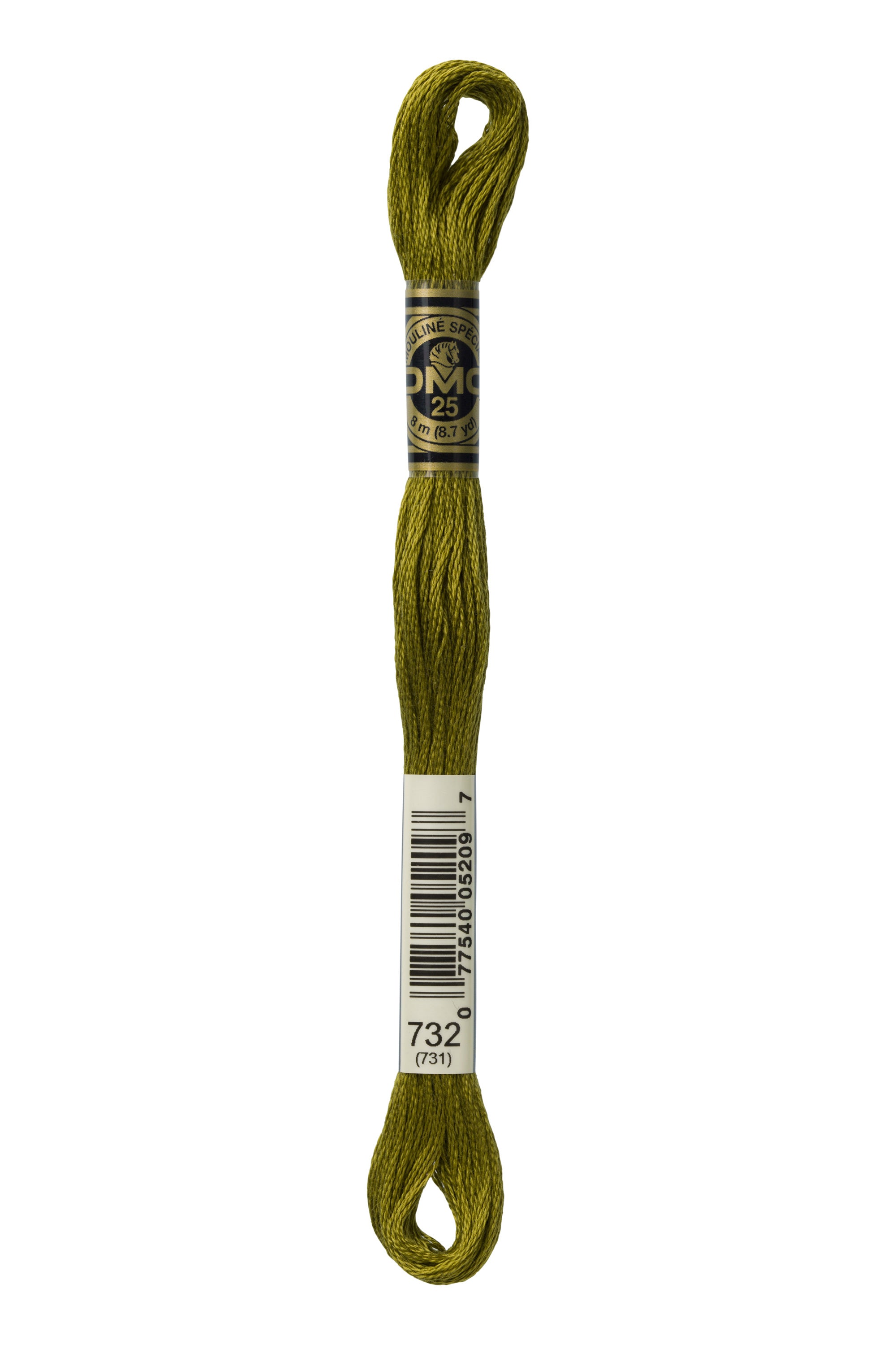 DMC 732 Cotton Embroidery Floss - 6 Stranded Premium Thread for Cross Stitch, Needlework & Hand Embroidery - Perfect for DIY Crafts, Scrapbooking & Home Decor Projects