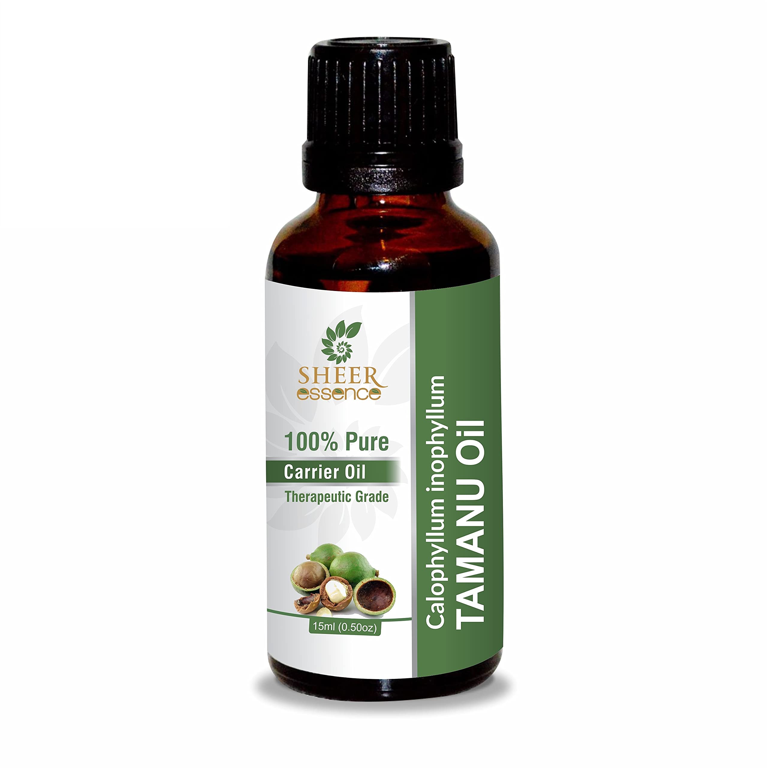 100% Pure Natural Tamanu Oil (Calophyllum Inophyllum) - Undiluted, Uncut, Therapeutic Grade - 0.16 Fl Oz - For Skin Care, Hair Growth & Wound Healing