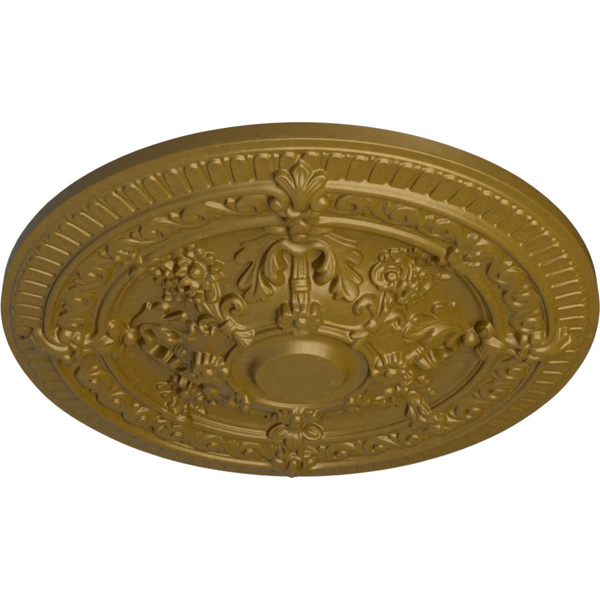 Ekena Millwork Vincent Ceiling Medallion - Hand-Painted Gold Finish - Elegant Home Decor for Dining Rooms & Entryways