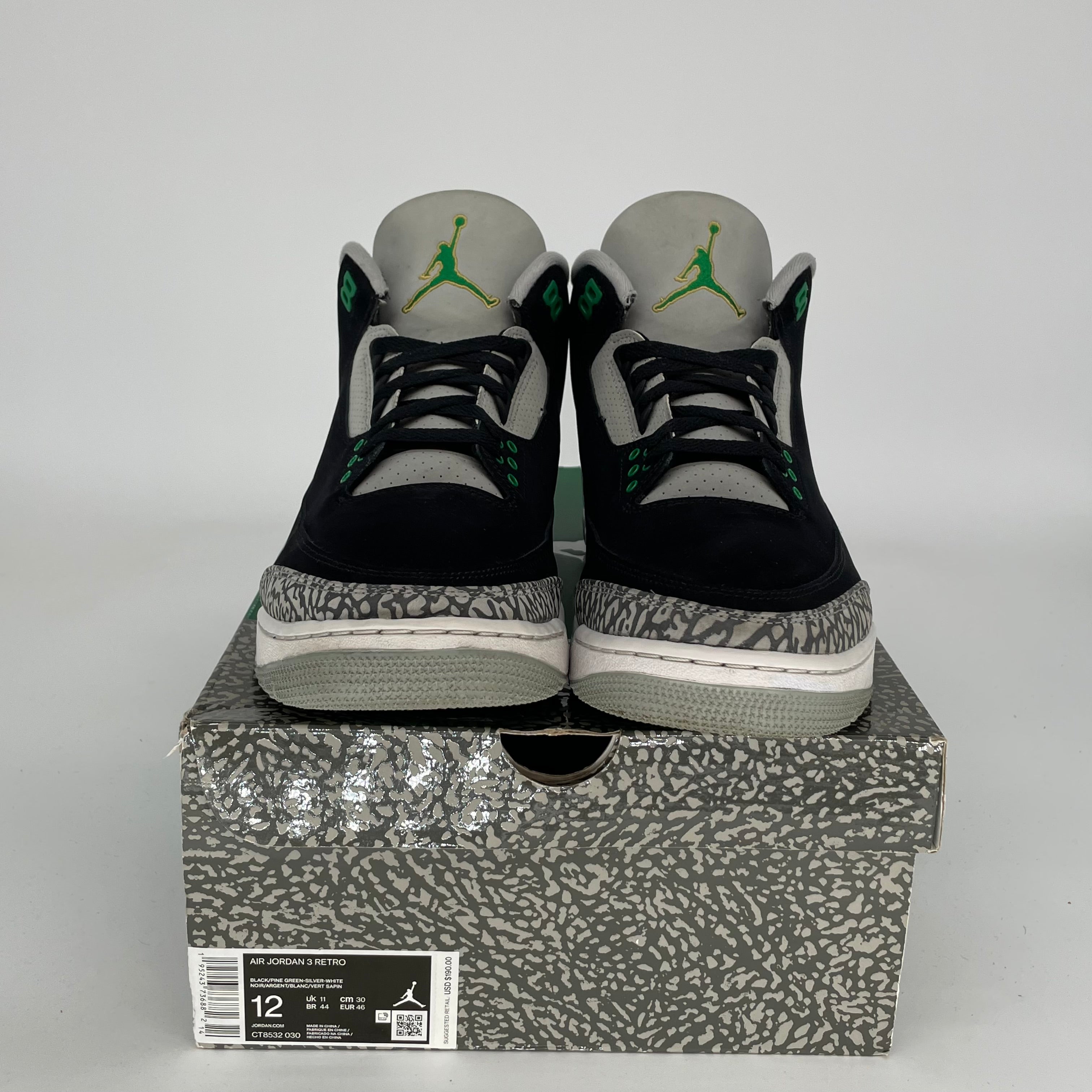 AIR JORDAN 3 Retro Pine Green Basketball Shoes Men's Size 12 (CT8532-030) - Perfect for Streetwear & Court Performance