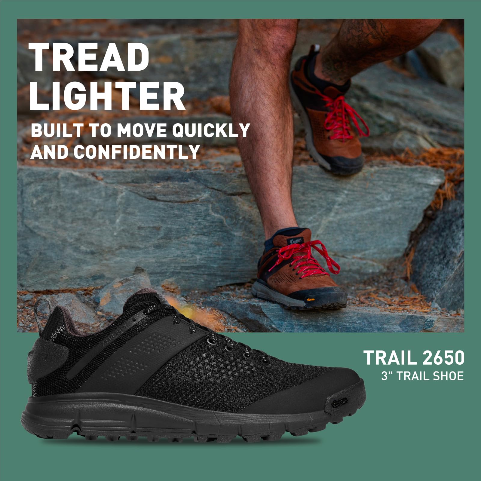 Danner Trail 2650 Men's Hiking Shoes - Lightweight Breathable Suede & Textile Upper with Ortholite Footbed & Vibram Outsole | Perfect for Backpacking, Trail Running & Outdoor Adventures