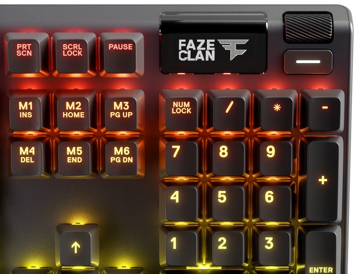 SteelSeries Apex 7 Mechanical Gaming Keyboard with OLED Display - Blue Switches - US QWERTY Layout - Perfect for FPS, MOBA & Esports Gaming