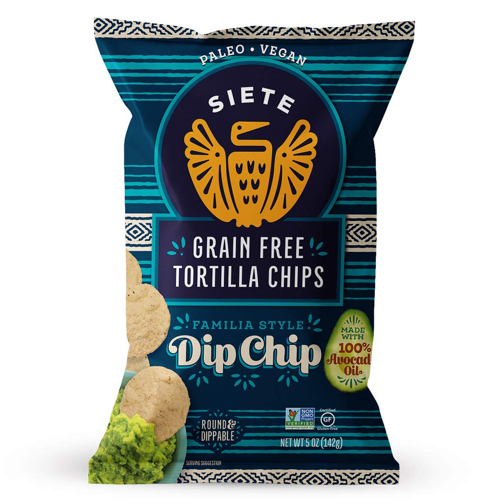 Siete Grain Free Tortilla Chips - Gluten Free, Paleo & Vegan Snacks - Non GMO, 5 Ounce (Pack of 6) - Perfect for Dips, Parties & Healthy Snacking