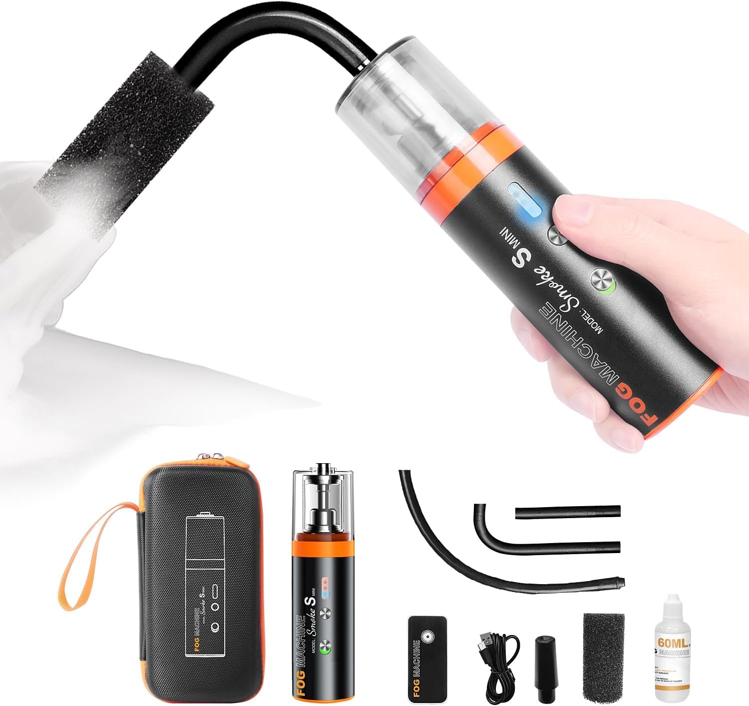 LENSGO Smoke S Mini Fog Machine with Remote Control - Portable Fog Machine for Photography, Outdoor Events, Parties, Stage Effects, Halloween, Weddings & Disinfection | Perfect for DJ Shows, Haunted Houses, Concerts & Home Decor