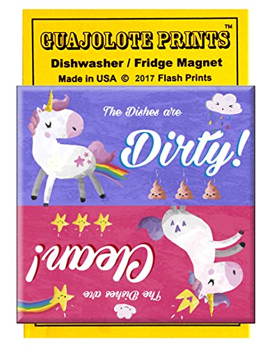 Cute Unicorn Dishwasher Clean/Dirty Magnet Sign - Strong Magnetic Indicator for Dishwasher Door - Perfect for Kitchen, Office, or RV Use