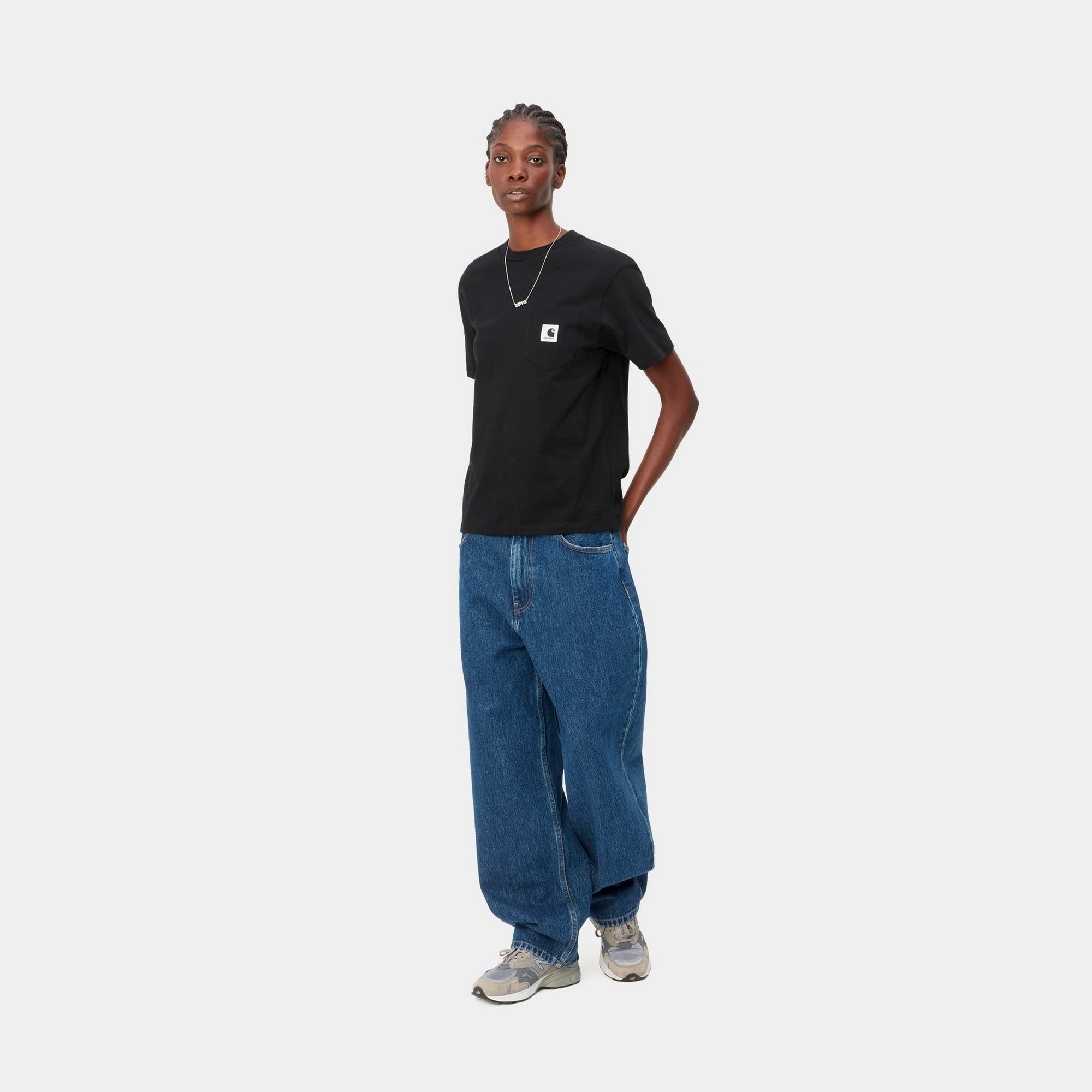 Women's Pocket T-Shirt - Soft Cotton Casual Tee in Black | Perfect for Everyday Wear, Outings & Layering