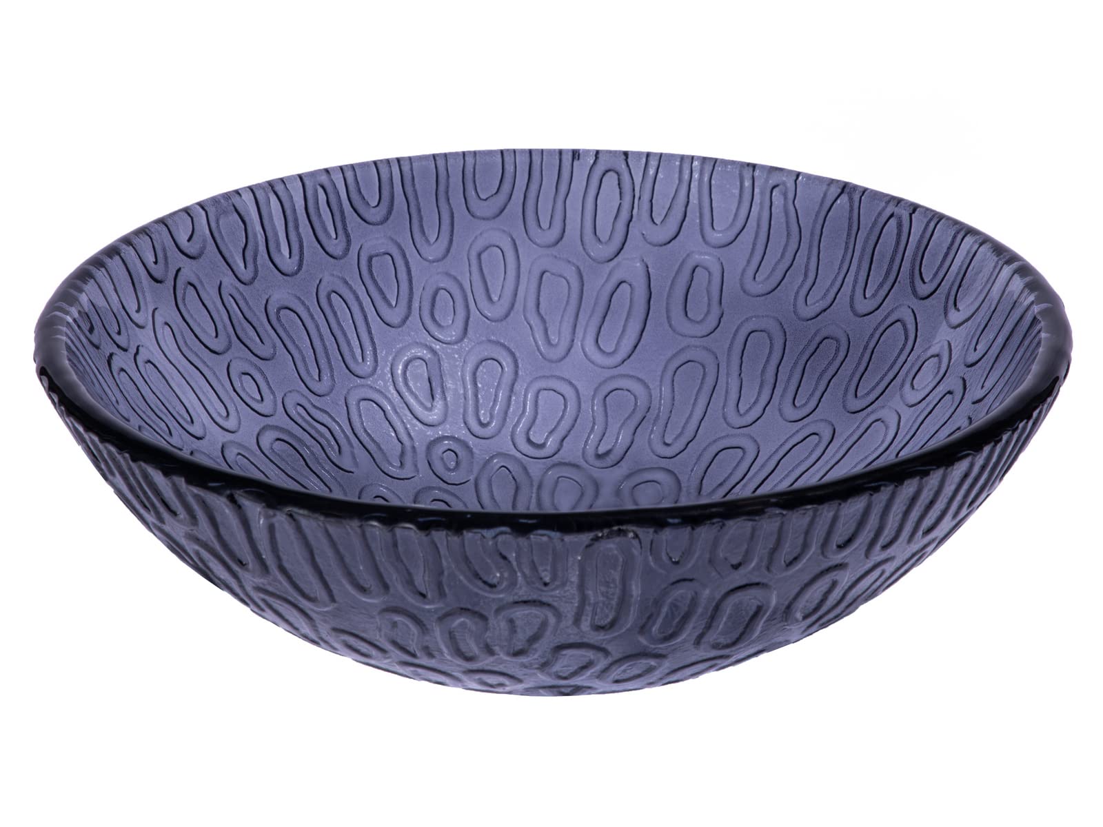 14 Inch Small Charcoal Freeform Hoops Glass Vessel Sink - Modern Bathroom Vanity Sink for Powder Rooms, Guest Baths & Contemporary Home Decor