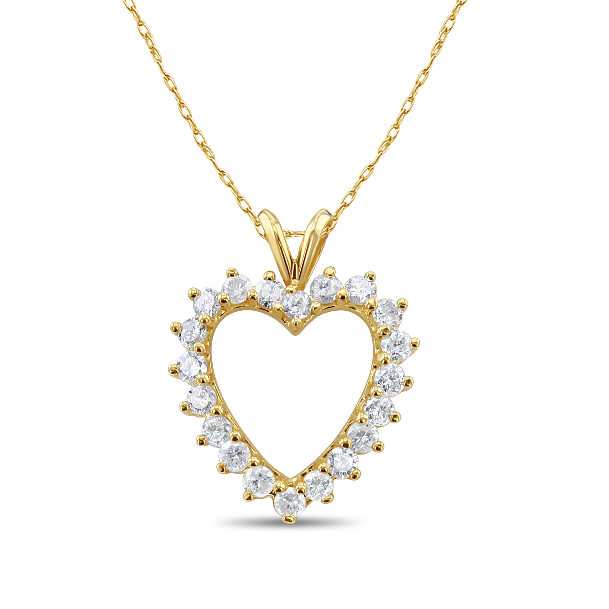 1.07cttw Diamond Heart Pendant Necklace in 14K Yellow Gold - Romantic Gift for Anniversary, Valentine's Day & Special Occasions