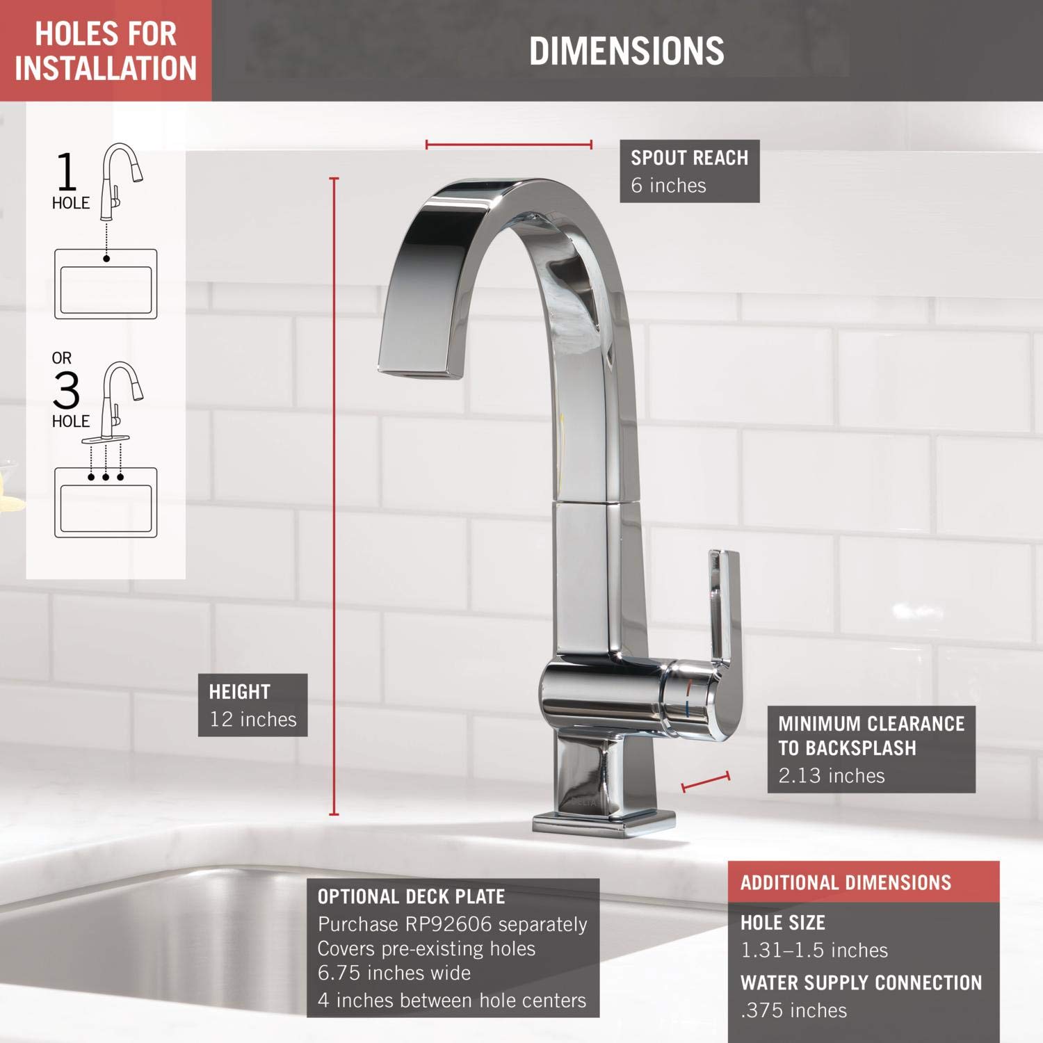 Delta 1993LF Chrome Single Hole Bar Faucet - Pivoting Prep Sink Faucet for Wet Bars, Kitchen Islands & Small Sinks - Durable Chrome Finish for Home & Commercial Use