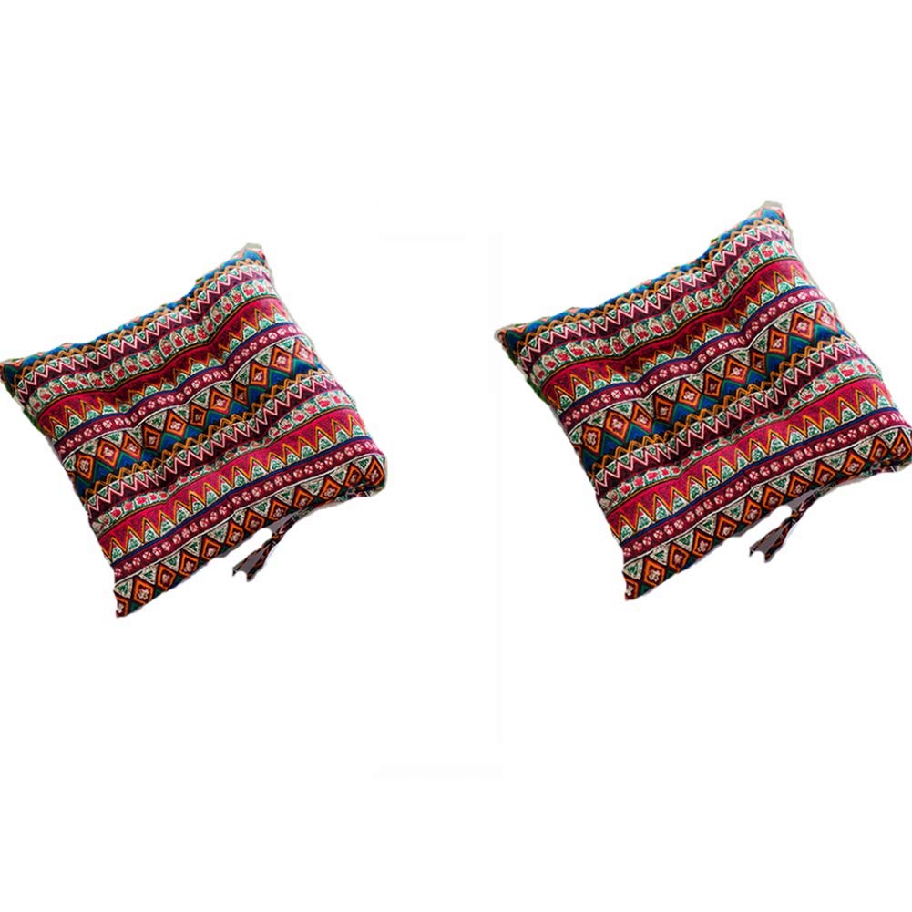 2 Pack Chair Seat Cushions with Ties - Soft Dining Chair Pads for Kitchen, Camping, Office & Home Use - Non-Slip Comfort for Hard Chairs (Set of 2, Color B) - Perfect for Dining Rooms, Patios and Outdoor Gatherings