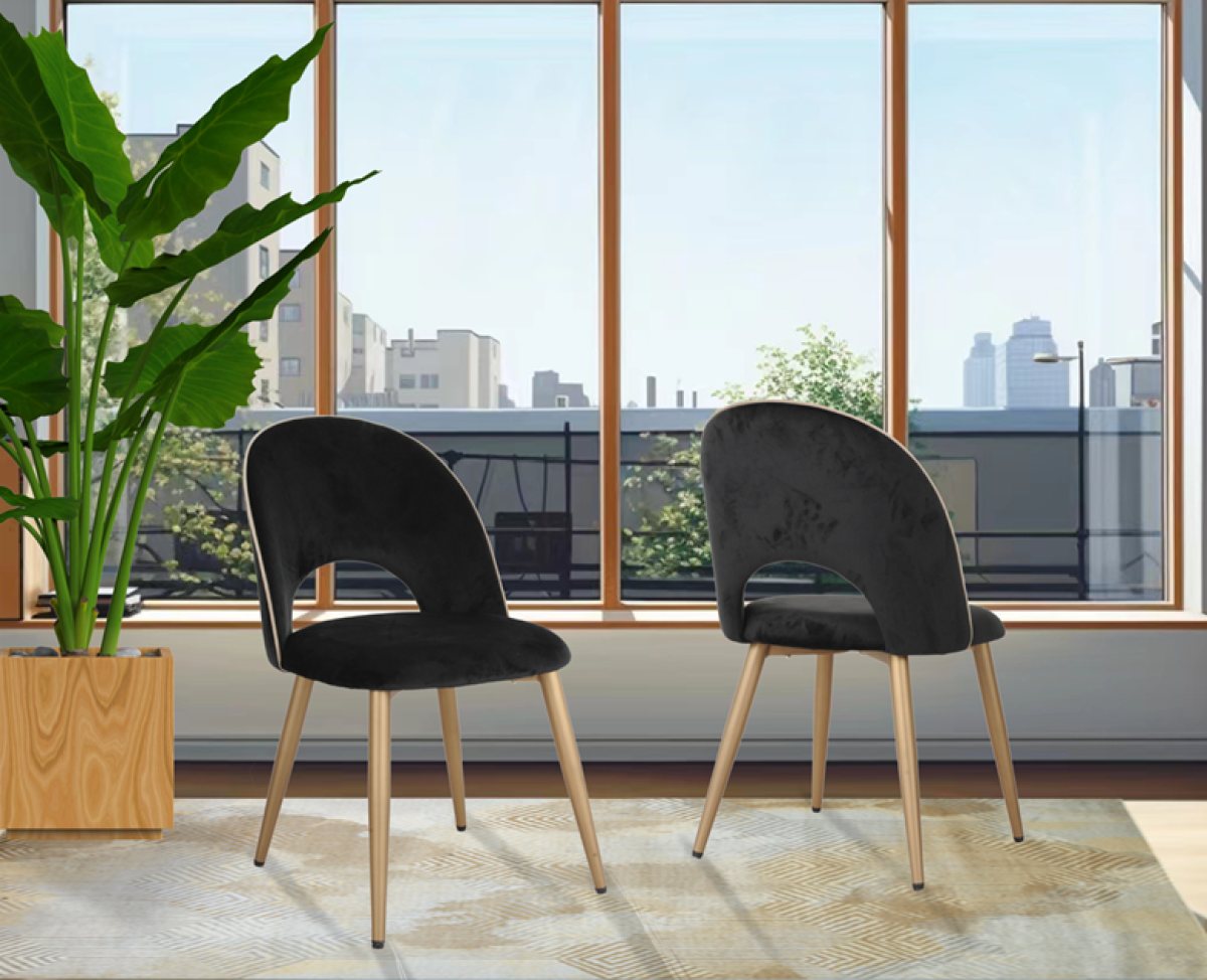 2 Pack Modern Black Dining Chairs - Sturdy & Comfortable Kitchen Chairs for Dining Room, Kitchen, Breakfast Nook, and Home Decor
