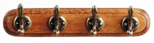 Miniature 4 Hook Wall Coat Rack for Dollhouse - Small Space Entryway Organizer - Perfect for Tiny Homes, Kids Rooms & DIY Dollhouse Decor