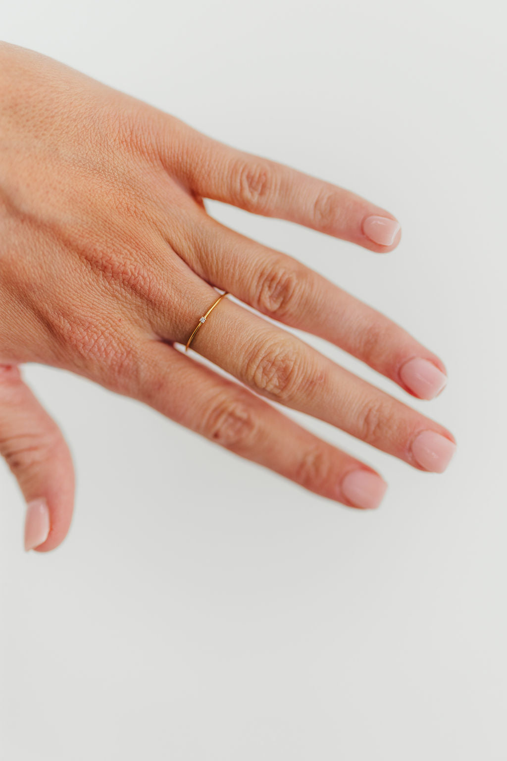 14K Gold In Between Ring - Stackable Dainty Ring for Women, Perfect for Bridal, Anniversary, or Everyday Elegant Jewelry Gift