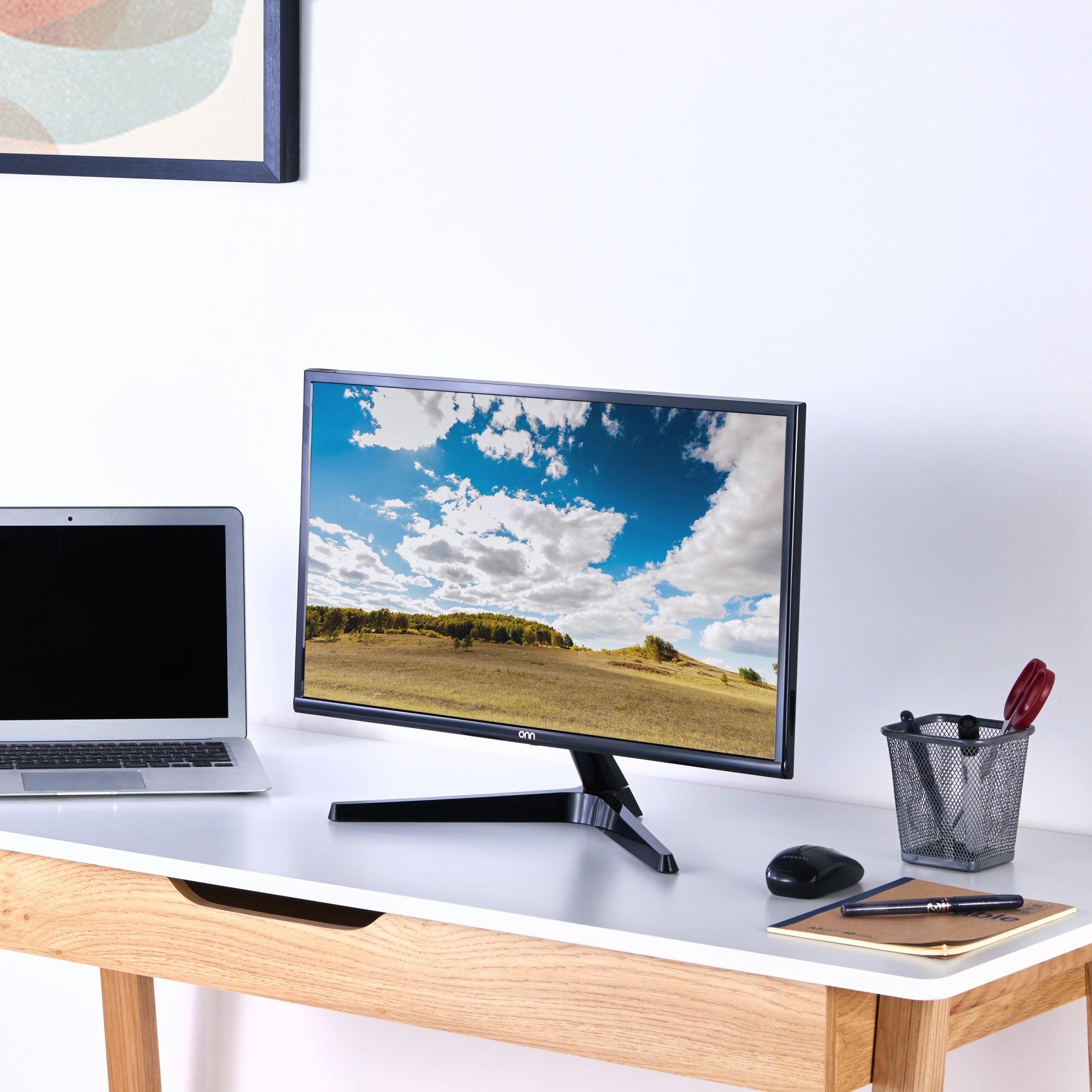 ONN 24 Inch Full HD 1080p LED Monitor with VGA & HDMI Ports, 60Hz Refresh Rate, 14ms Response Time, Ultra-Slim Design - Perfect for Home Office, Gaming, and Entertainment (ONA24HB19T01)