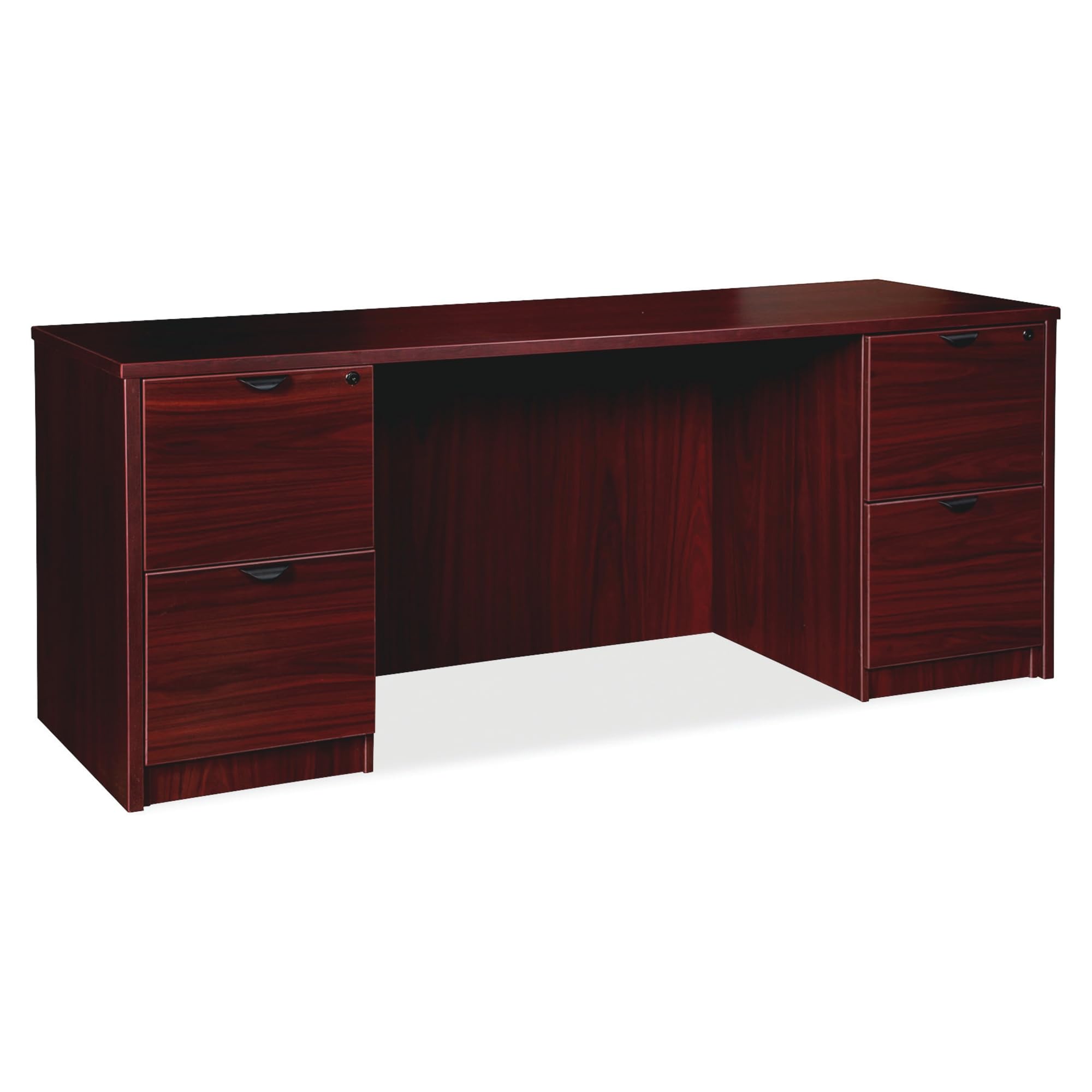 Lorell Prominence 2.0 Mahogany Laminate Double-Pedestal Desk - Executive Office Desk with Ample Workspace for Home & Business Use
