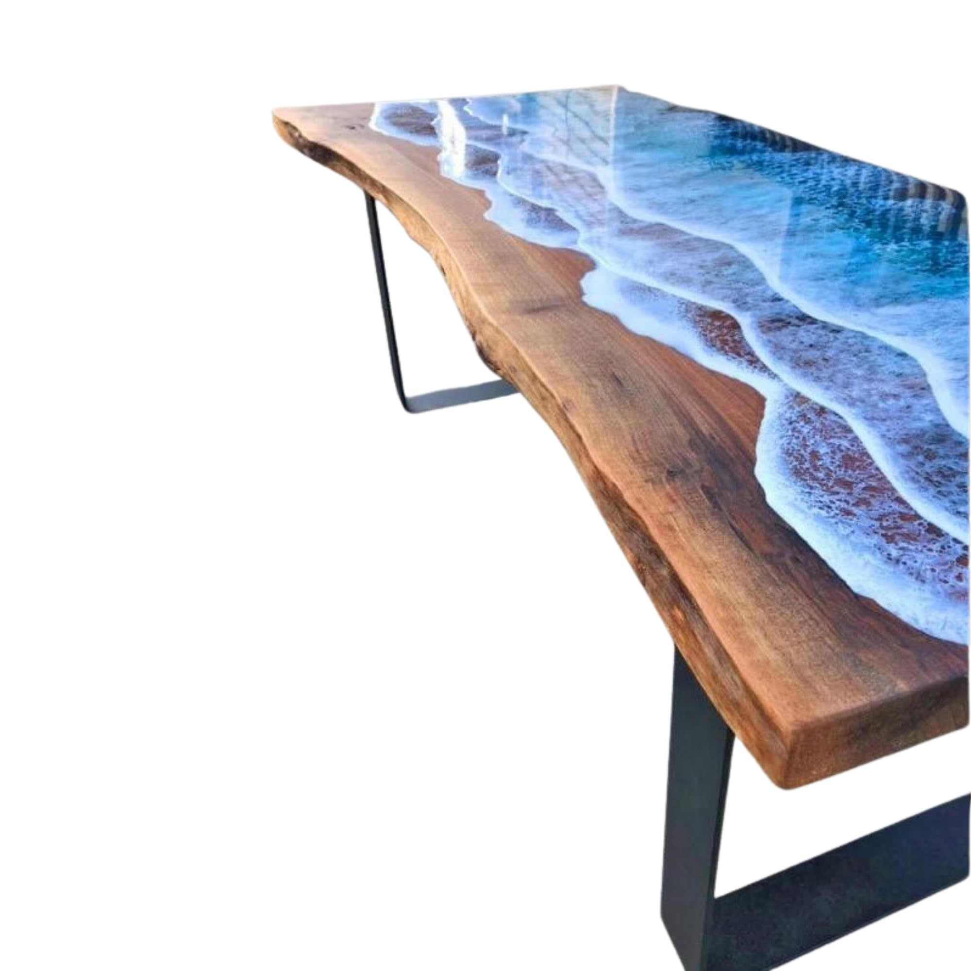 Custom Ocean Design Epoxy Resin Table - Handmade Wood Resin Art Coffee & Dining Table - Personalized Home Decor Gift (36x72 inch Table Top Only) - Perfect for Living Rooms, Beach Houses & Modern Interior Design