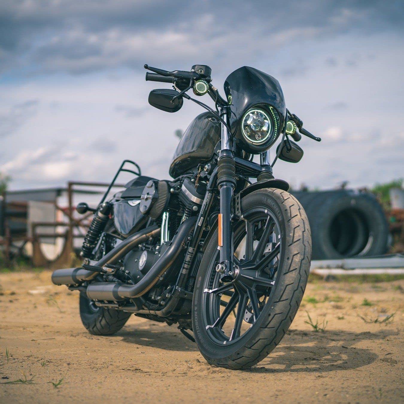 Eagle Lights 8748TS-C-LR 2 Inch Front LED Turn Signals with White Halo Running Lights for Harley Davidson Motorcycles - Compatible with Generation I, 1157 Base, Clear Lenses & Load Resistors - Perfect for Night Riding and Enhanced Visibility