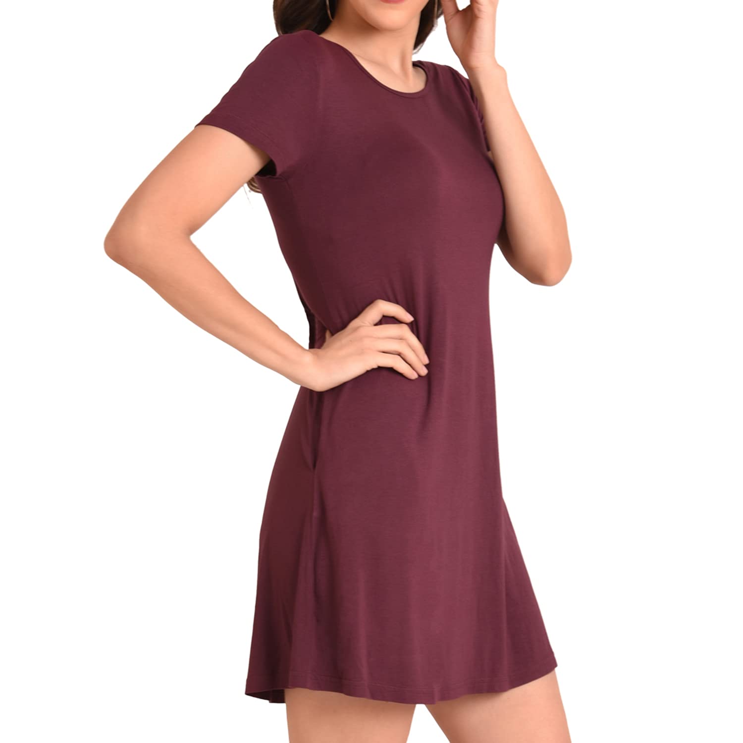 Miss Lavish London Women's Casual Summer Dress - Short Sleeve Loose Fit T-Shirt Dress for Home, Beach & Vacation | Comfortable Everyday Wear for Women & Girls