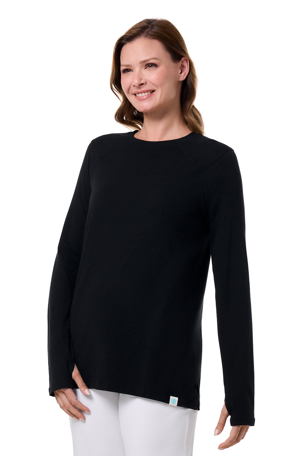 Women's Dania Long Sleeve T-Shirt - Soft Cotton Basic Top for Casual Wear | Black | Perfect for Everyday Outfits, Layering & Office Looks