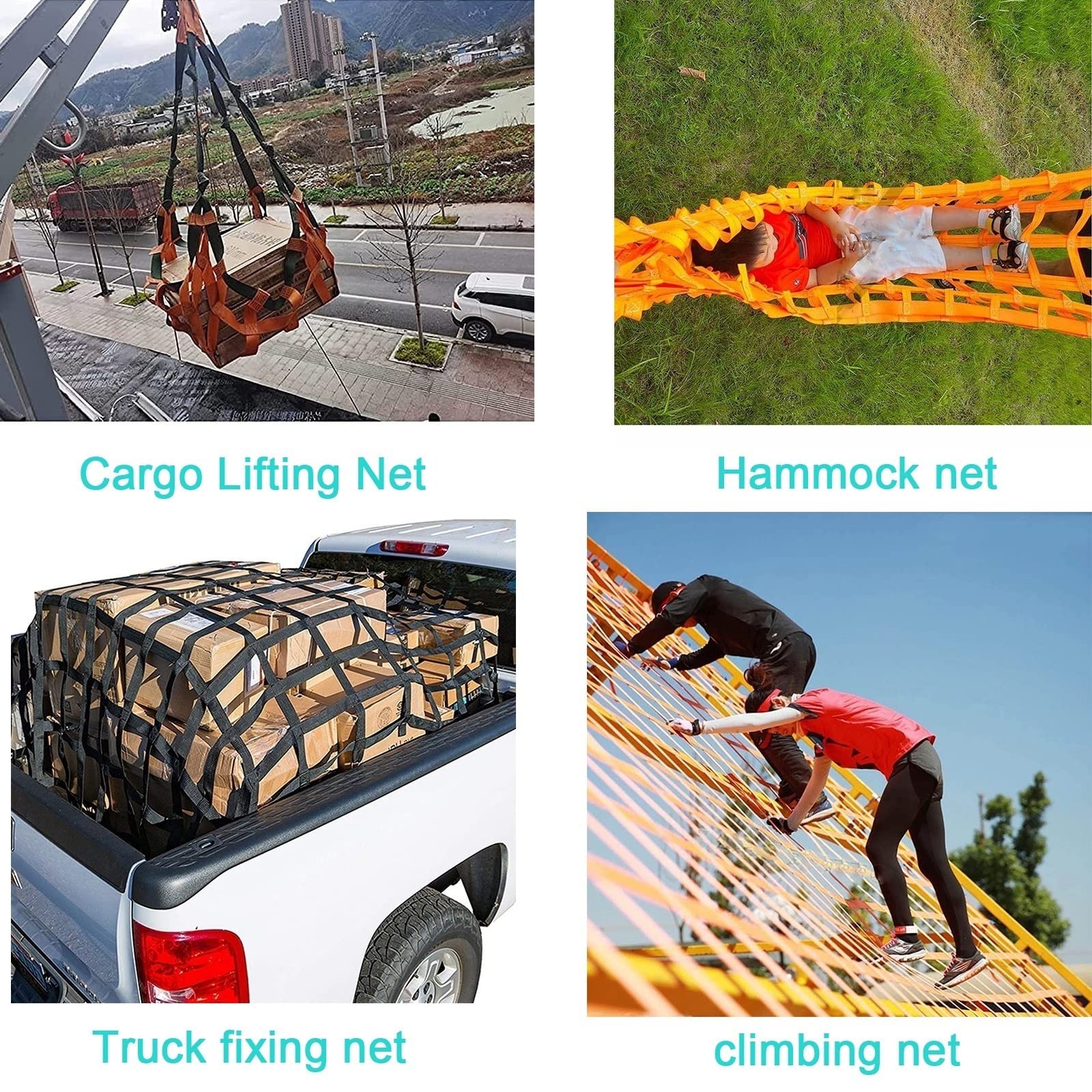 Heavy Duty Elastic Cargo Net - Polyester Lifting Hoisting Net for Luggage & Equipment | Secure Transport Protection | Ideal for Trucks, SUVs, Boats & Warehouse Storage
