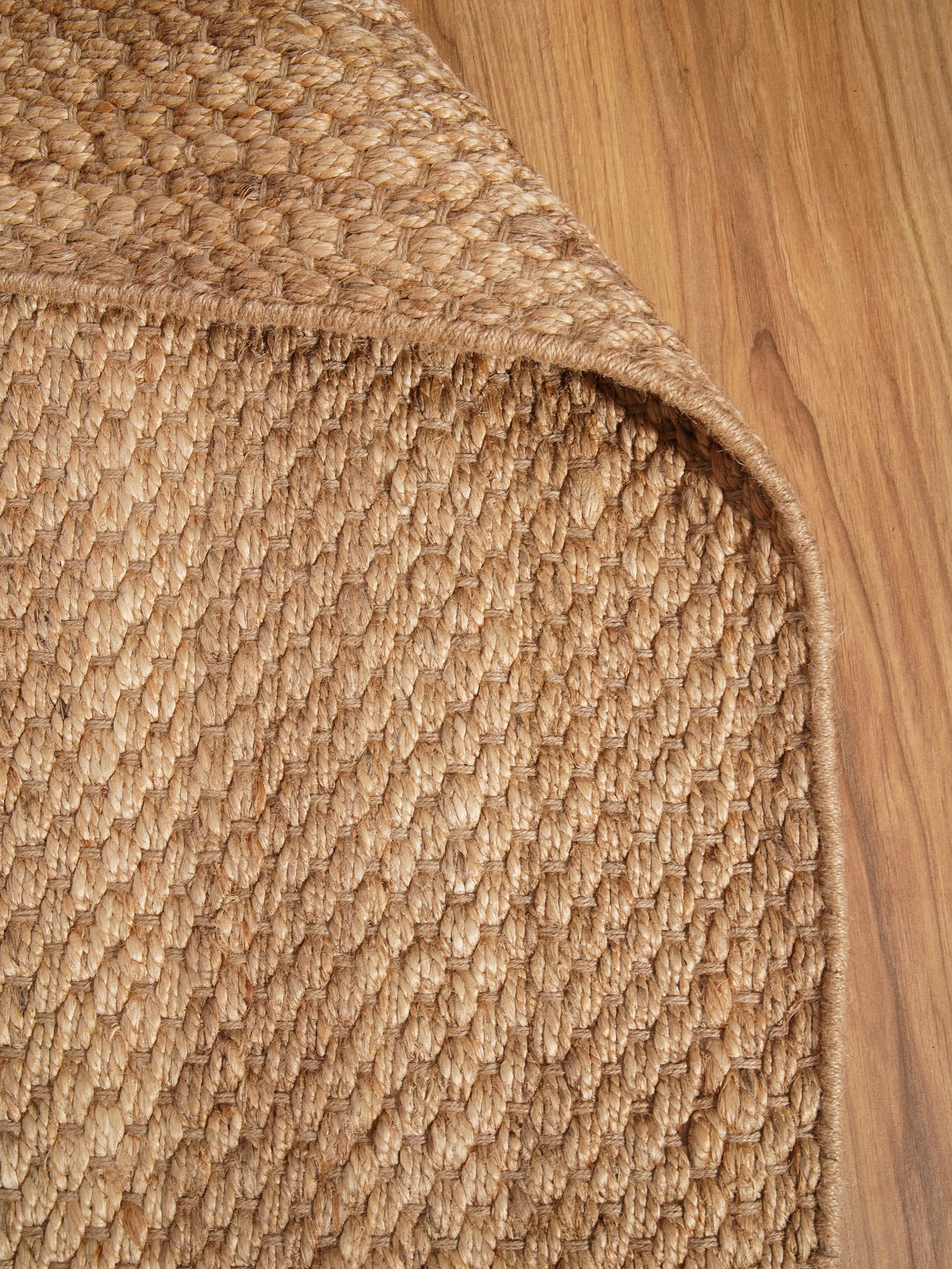 Soft Plush Jute Braided Rug - Non-Slip Boho Chic Area Rug for Living Room, Bedroom, Nursery & Home Decor