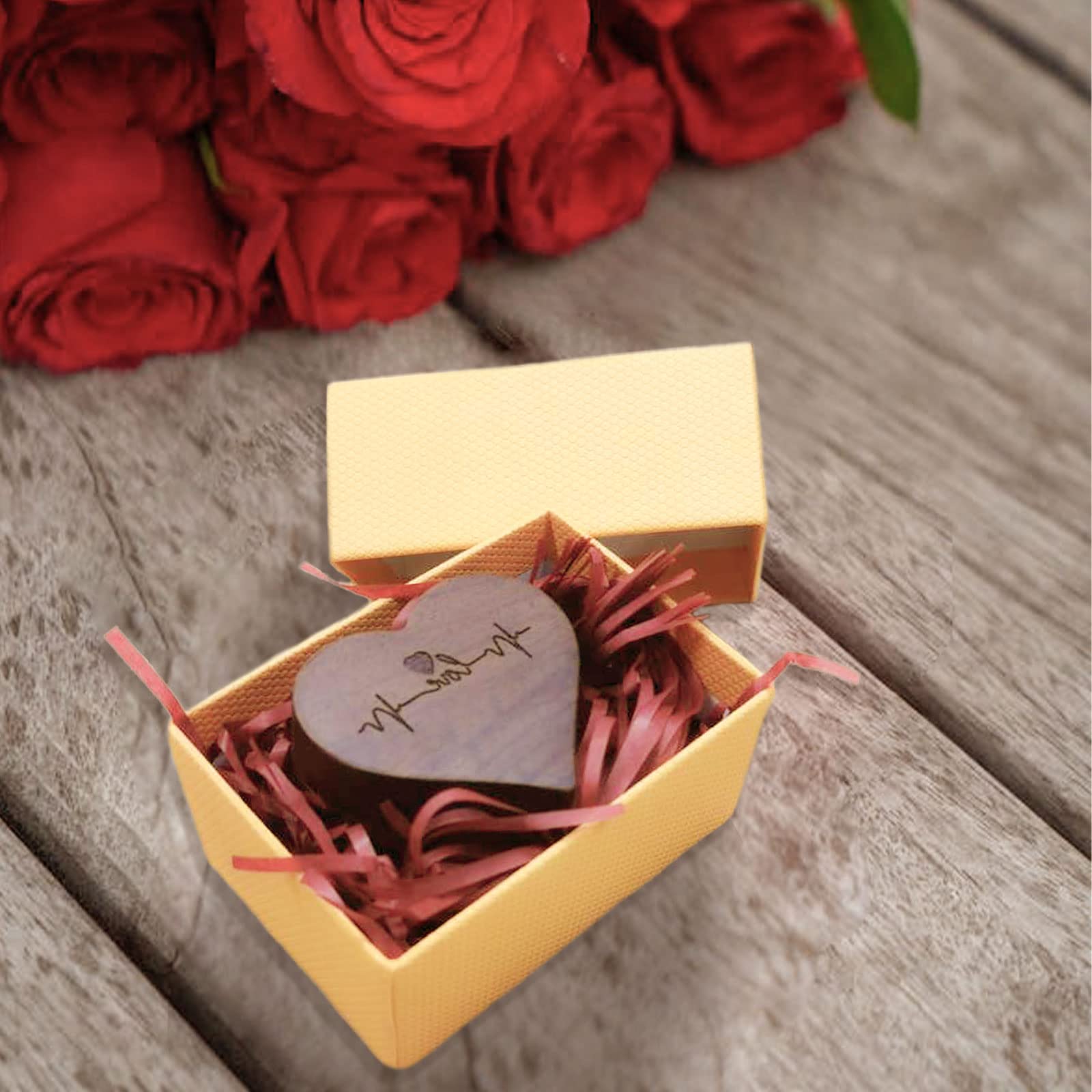 Personalized Wooden Ring Box for Wedding Proposal & Engagement - Custom Text & Pattern Engraved - Perfect for Romantic Ceremonies, Anniversaries & Gift Giving
