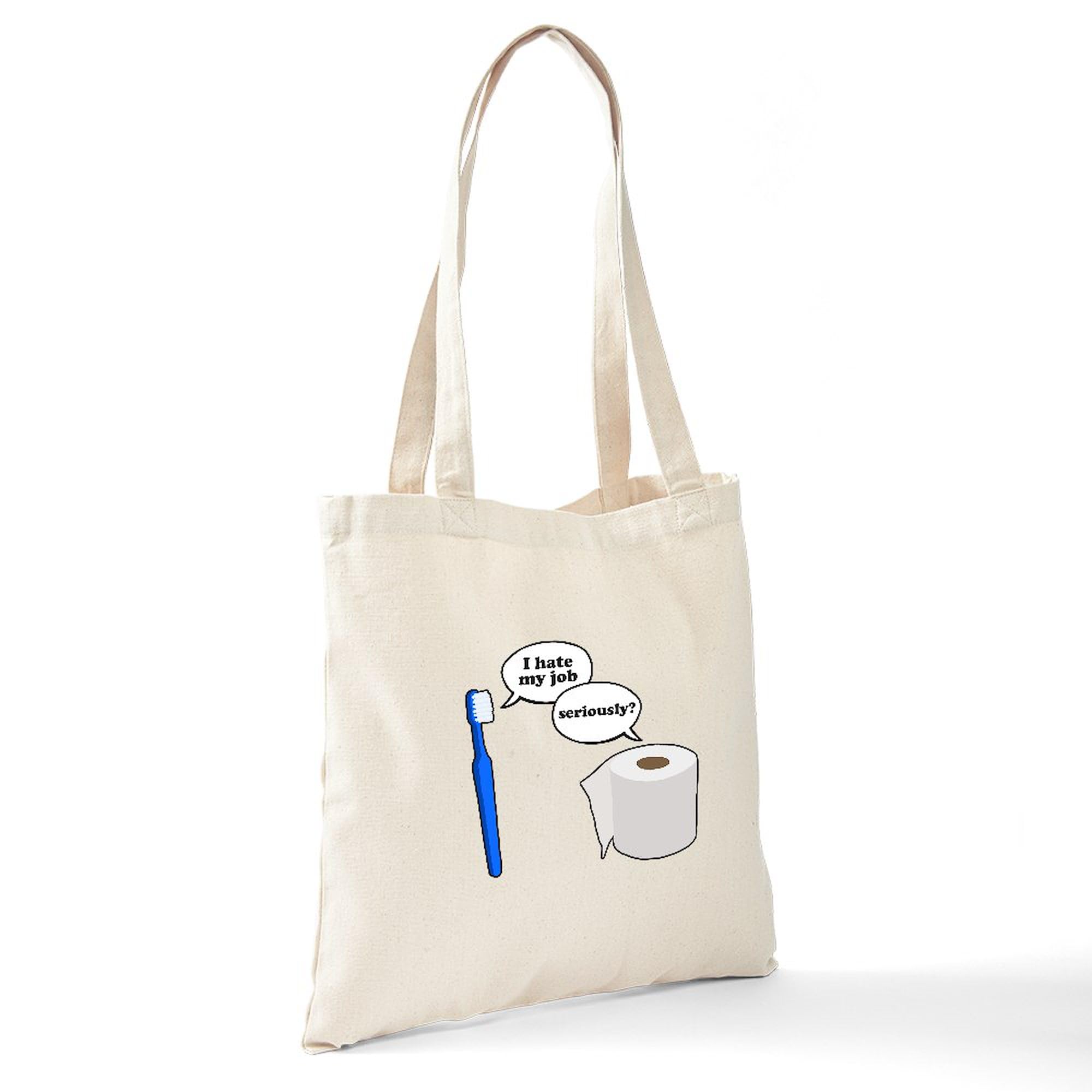 I Hate My Job Tote Bag - Natural Canvas Reusable Shopping Bag for Work, Commute & Groceries - Funny Office Gift & Everyday Use