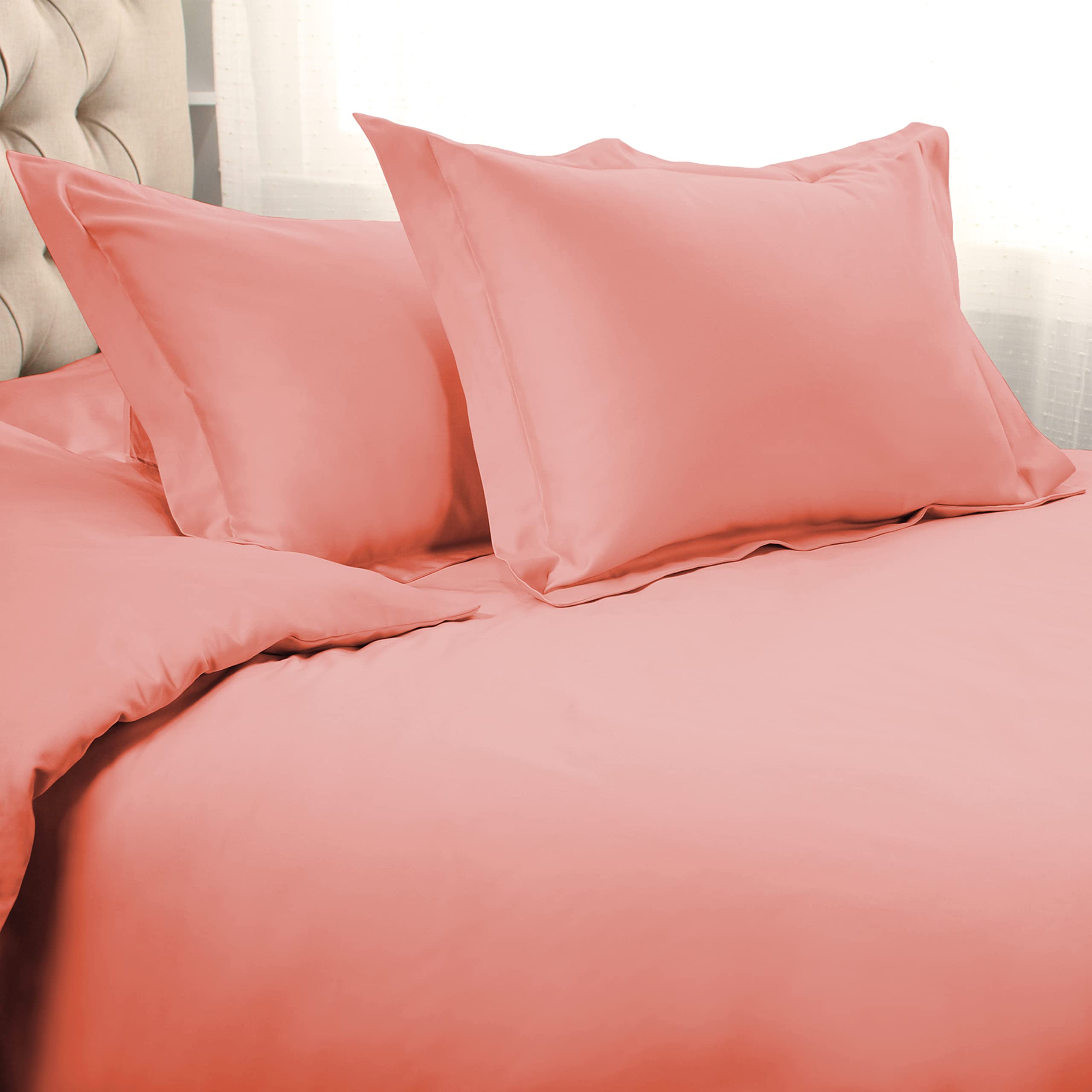 Luxury Bedding Set - Full/Queen Duvet Cover & Pillow Shams in Dusted Rose - Soft & Stylish Room Decor for Master Bedroom or Guest Room